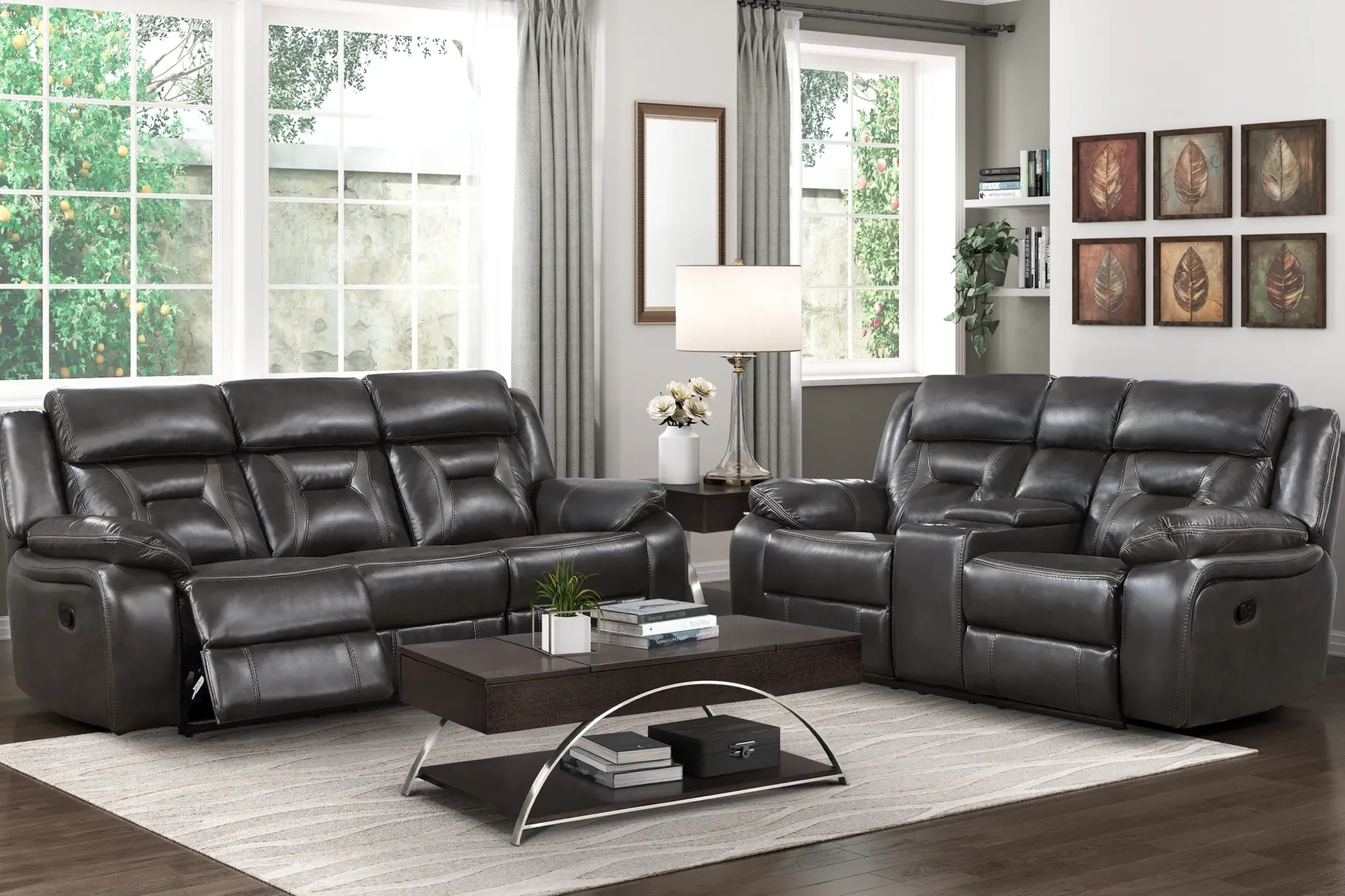 Fashion American Furniture Galleries Amite Double Reclining Sofa