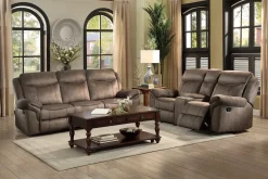 New American Furniture Galleries Aram Double Manual Reclining Loveseat