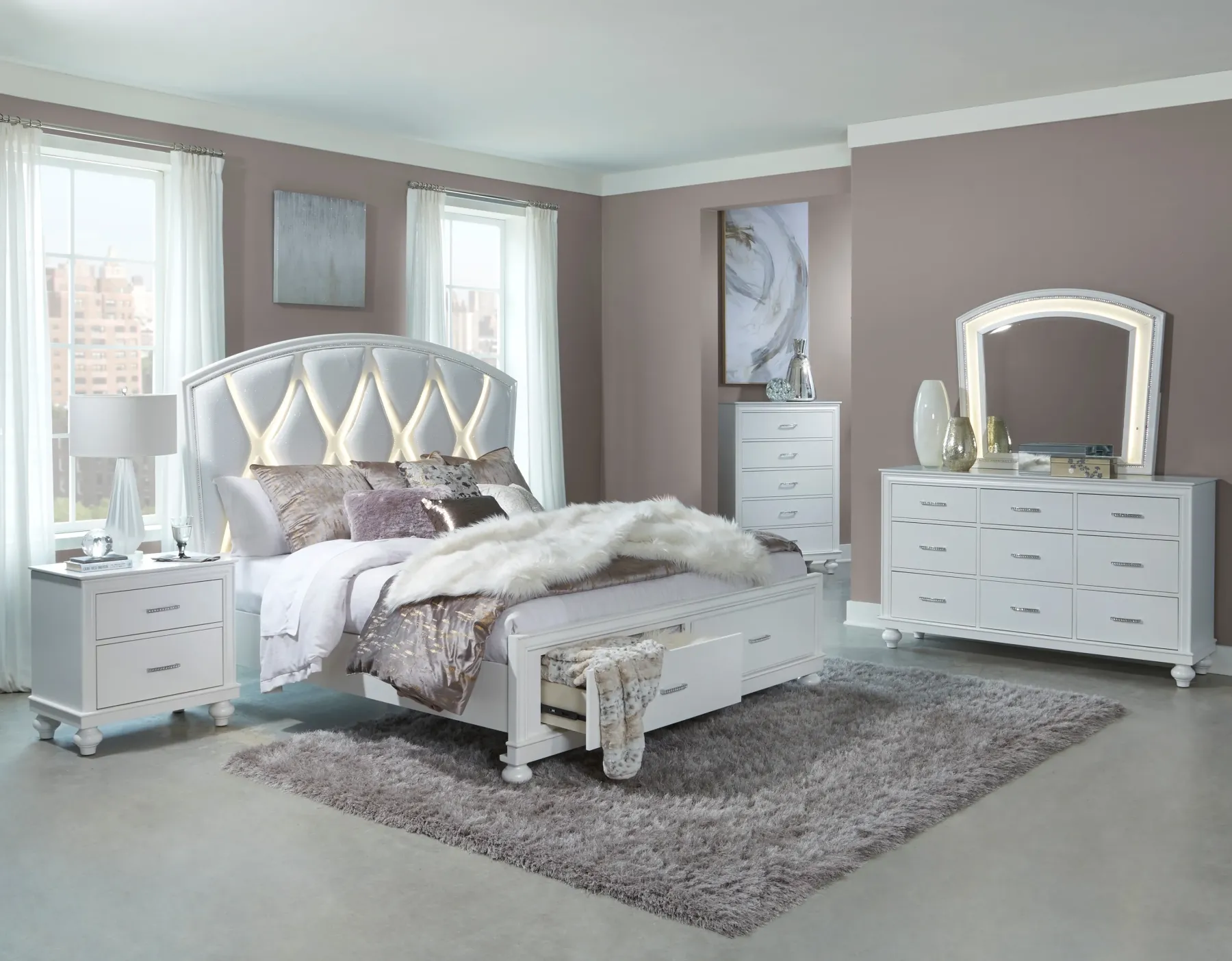 New American Furniture Galleries Aria 2-Drawer Nightstand
