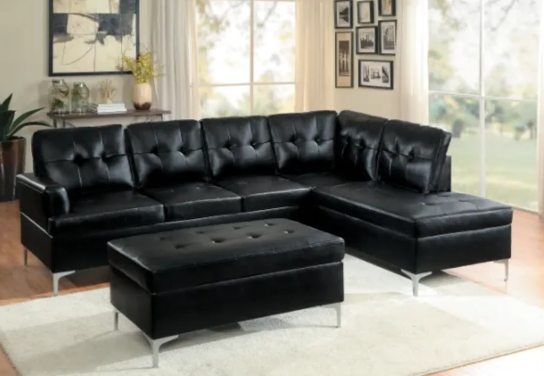 Best American Furniture Galleries Barrington Black Accent Ottoman