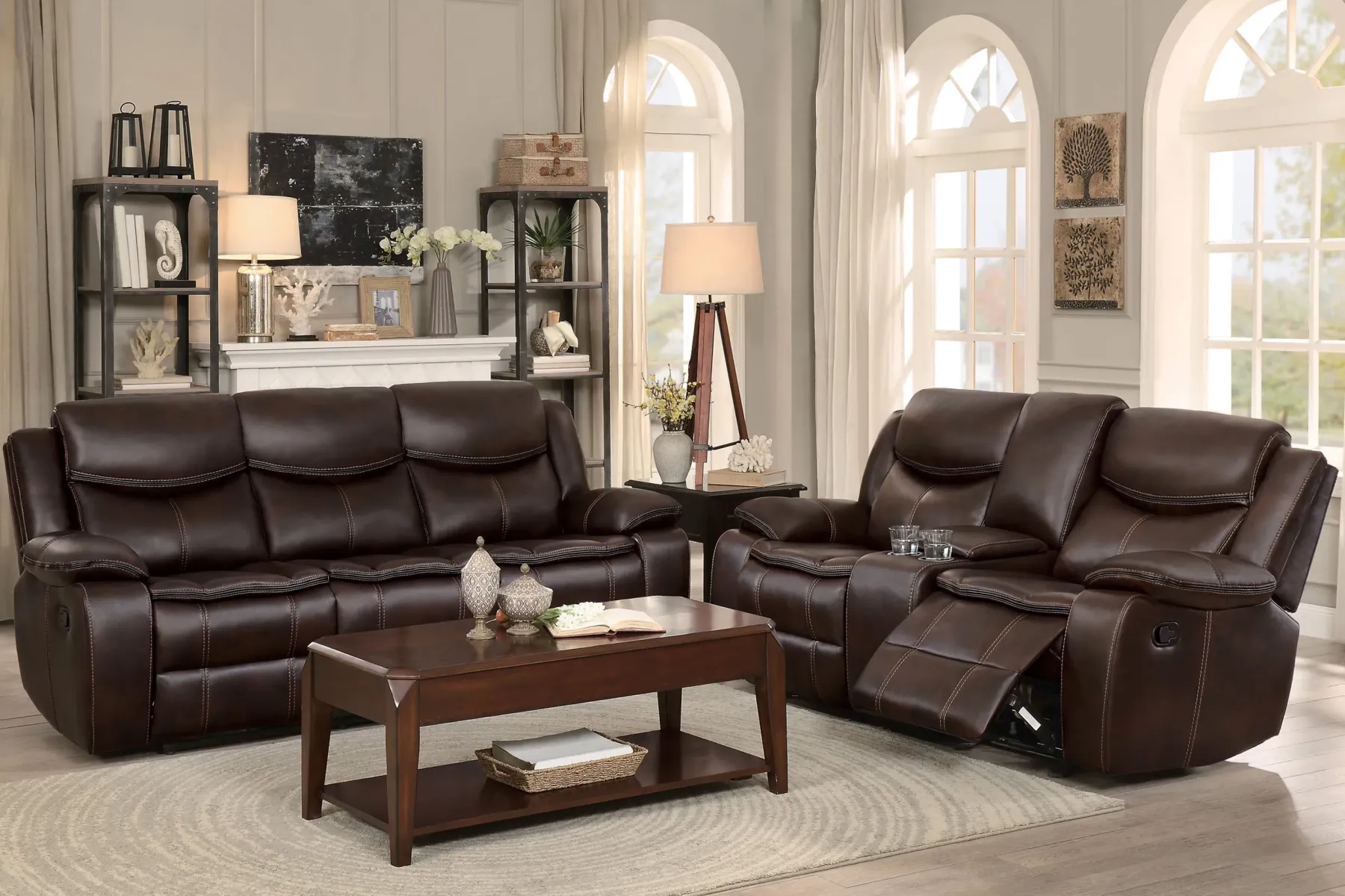 Best American Furniture Galleries Bastrop Double Reclining Glider Loveseat