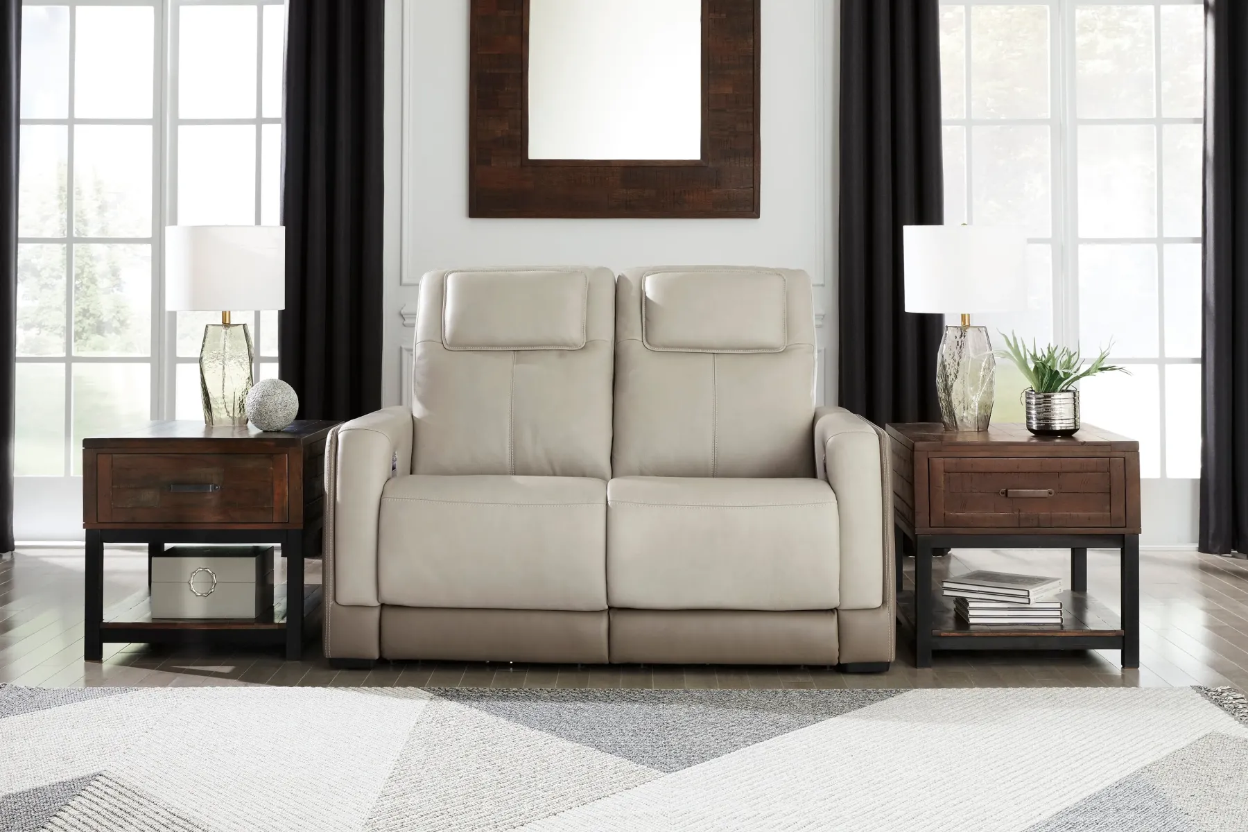 Outlet American Furniture Galleries Battleville Dual Power Reclining Loveseat