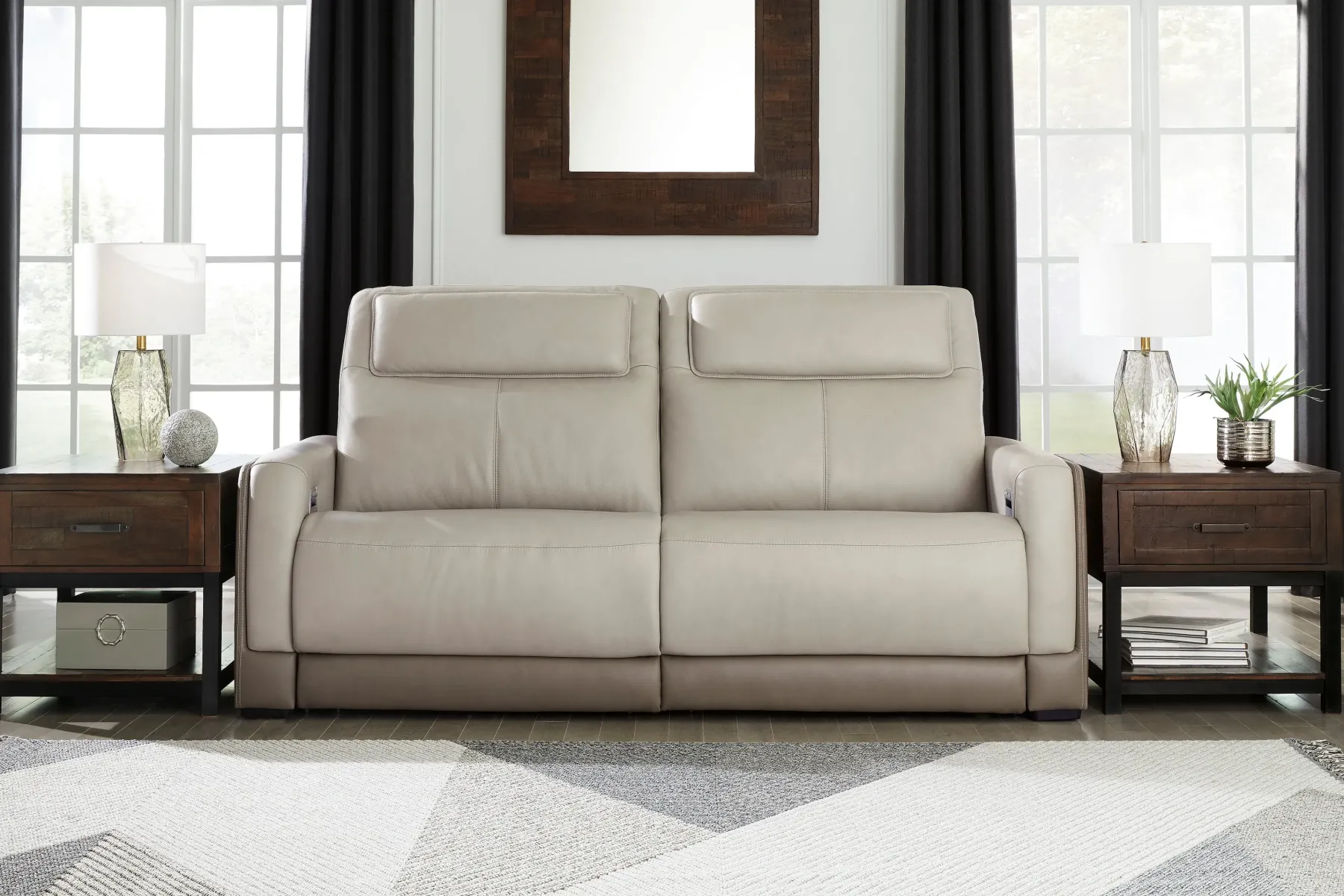 Clearance American Furniture Galleries Battleville Dual Power Reclining Sofa