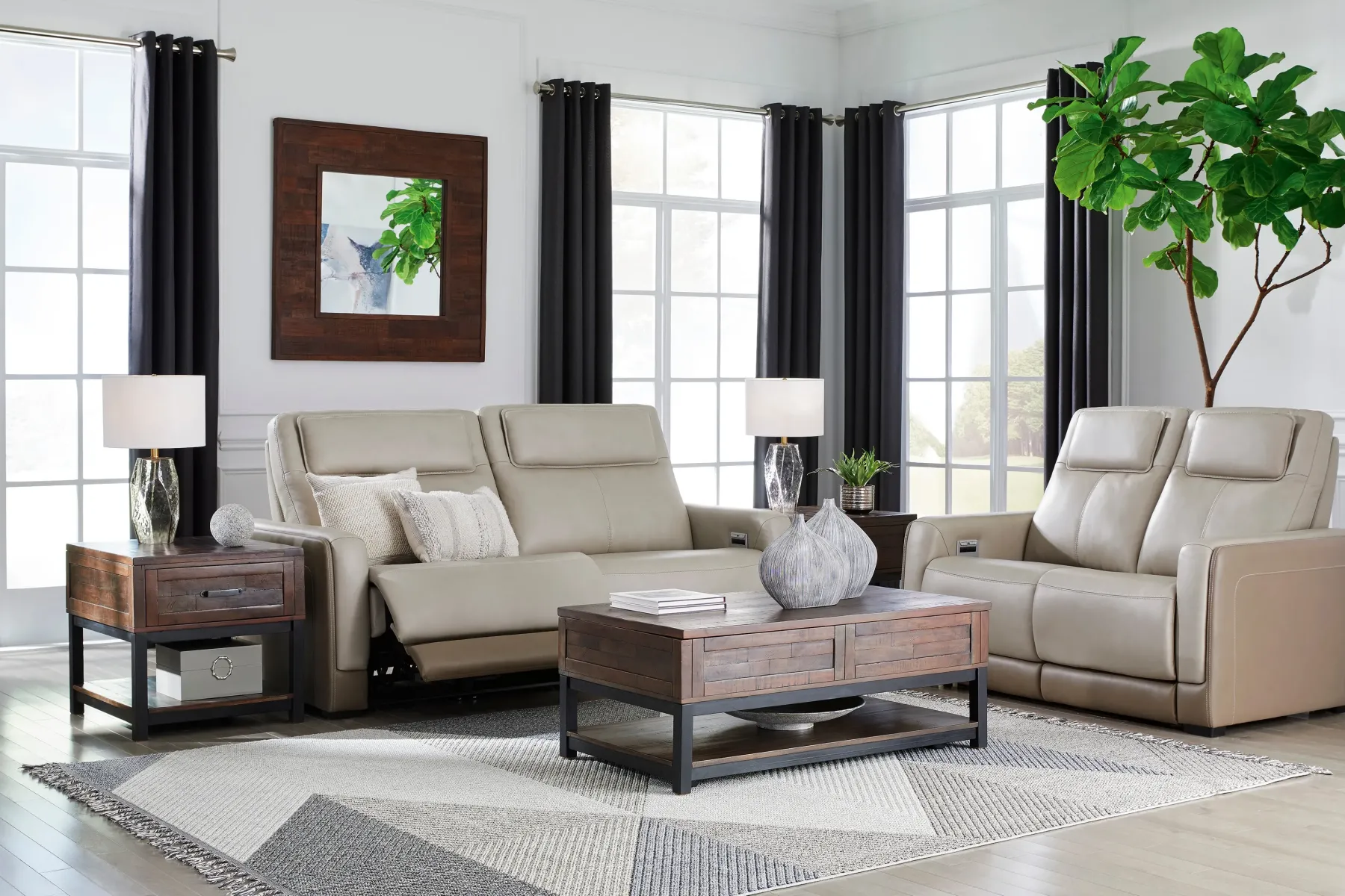 Outlet American Furniture Galleries Battleville Dual Power Reclining Loveseat