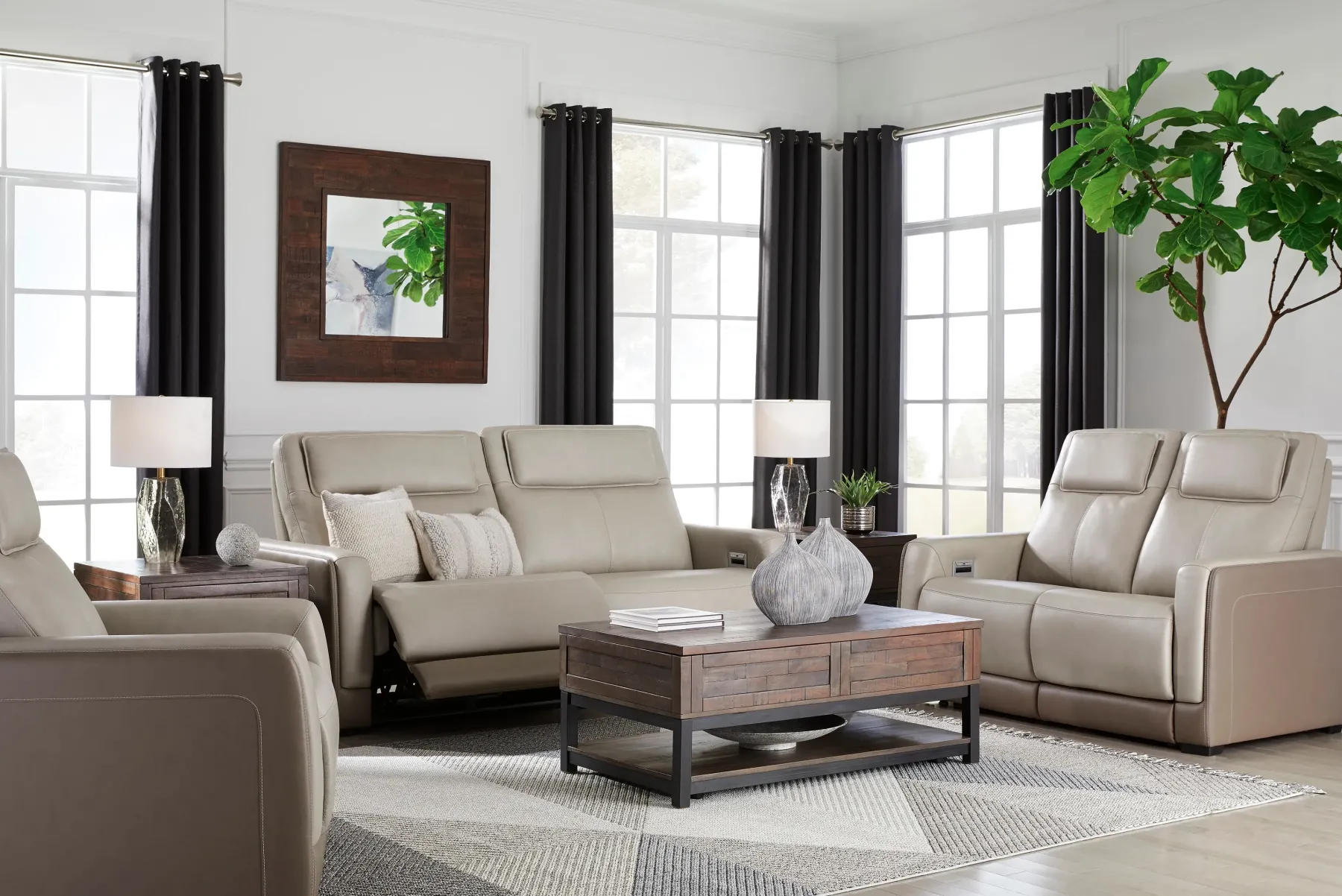 Outlet American Furniture Galleries Battleville Dual Power Reclining Loveseat
