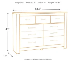 Discount American Furniture Galleries Bellaby Seven Drawer Dresser