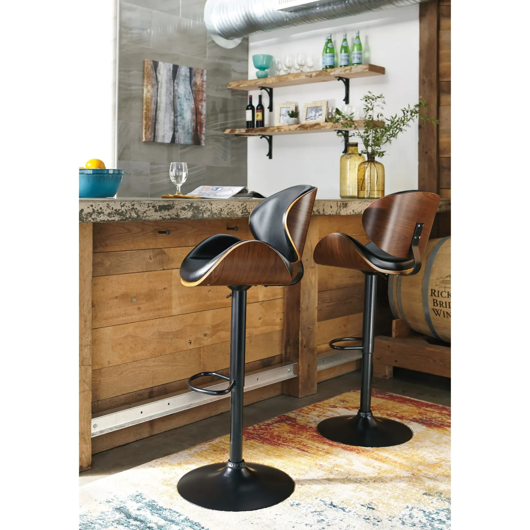 Sale American Furniture Galleries Bellatier Tall Upholstered Swivel Barstool