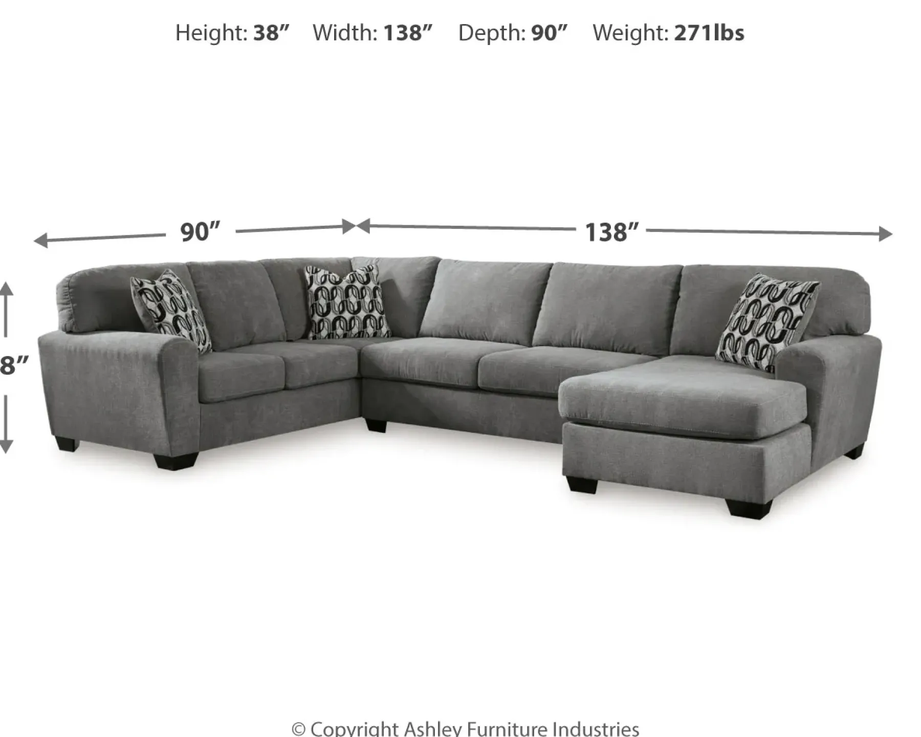 Clearance American Furniture Galleries Birkdale Court Sectional With Chaise