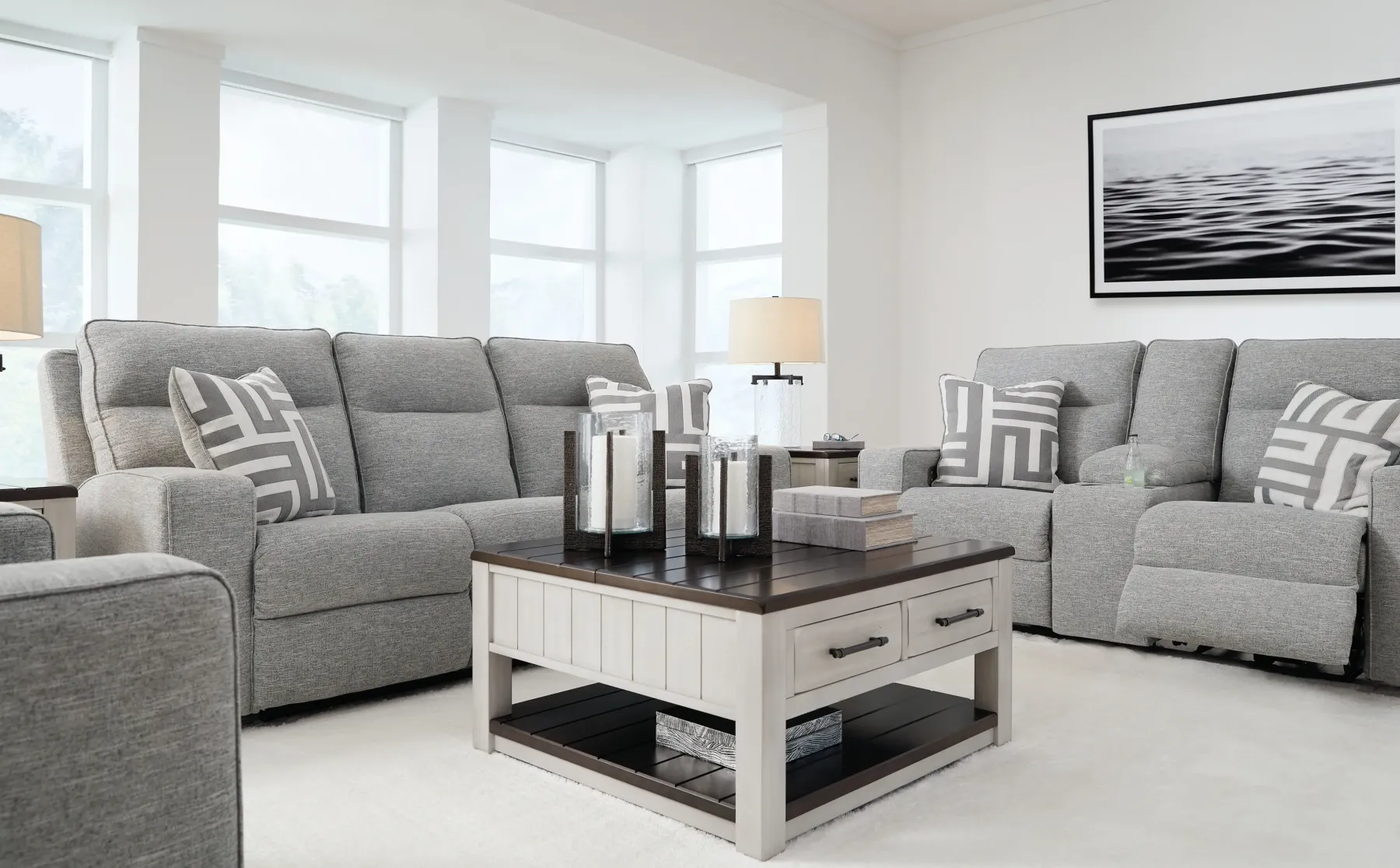 New American Furniture Galleries Biscoe 2-Piece Power Reclining Living Room Set