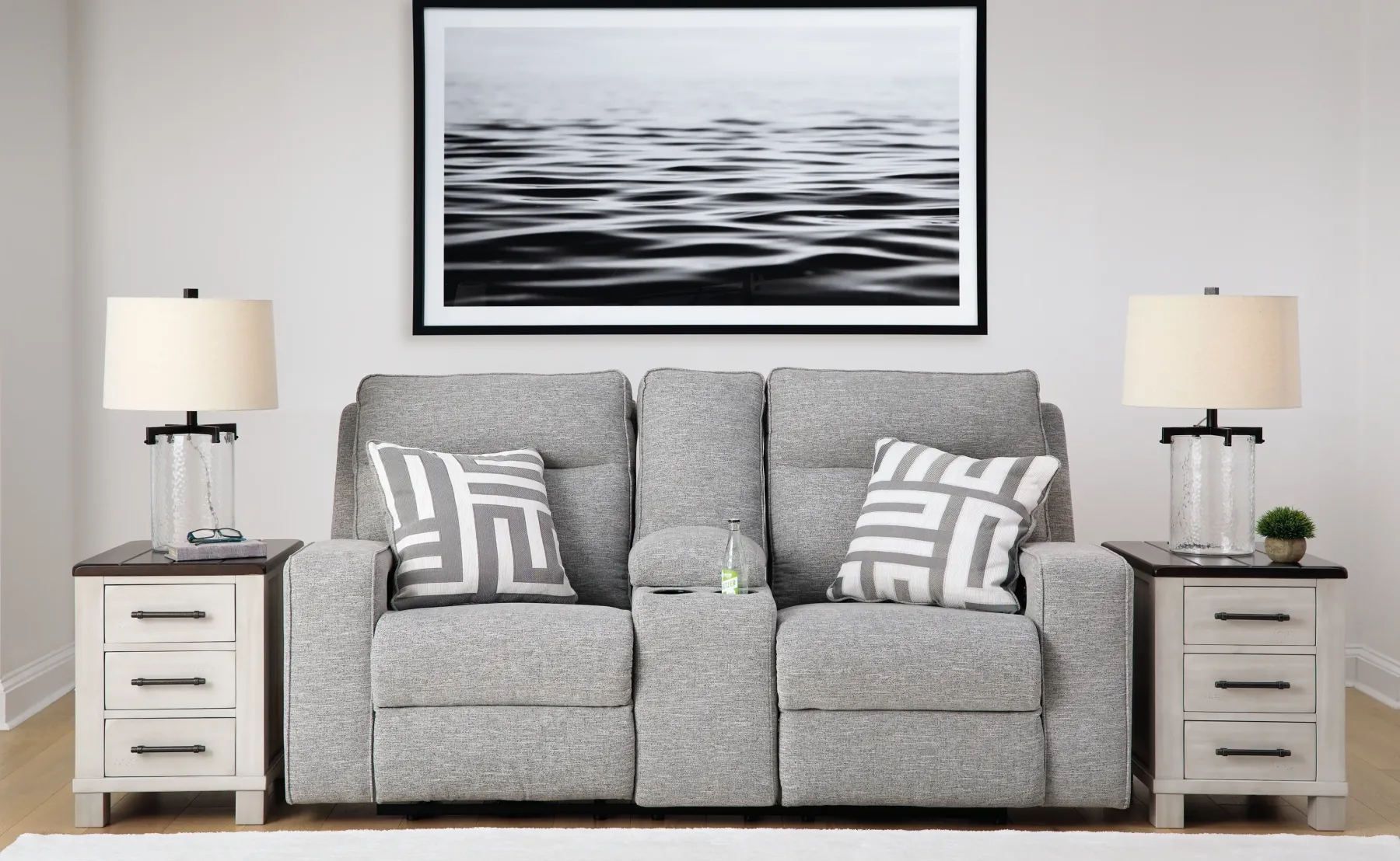 Clearance American Furniture Galleries Biscoe Pwr Rec Loveseat/Con/Adj Hdrst