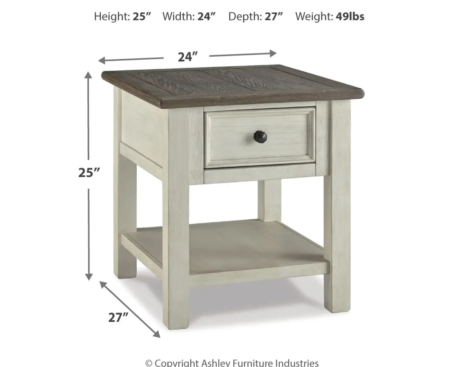 Hot American Furniture Galleries Bolanburg Rectangular End Table