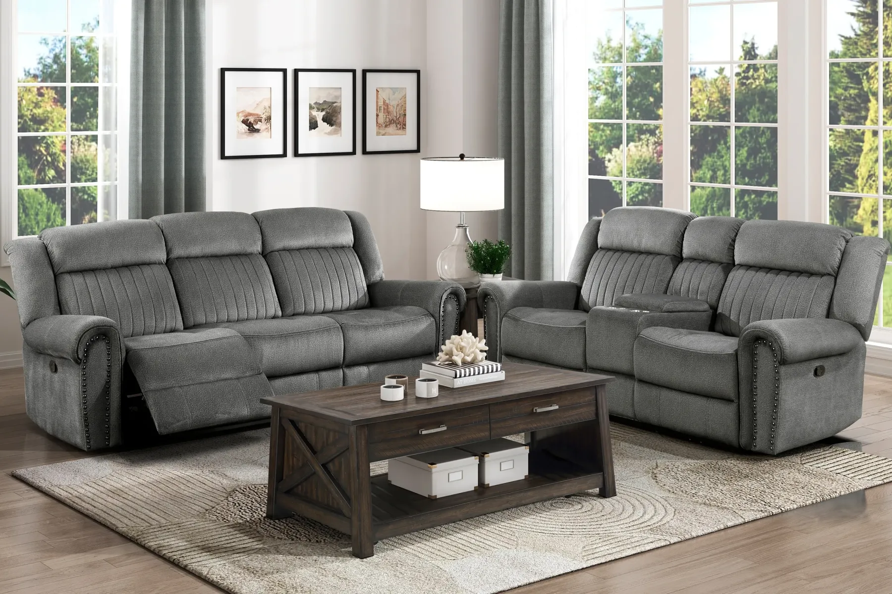 Online American Furniture Galleries Brennen Double Reclining Sofa