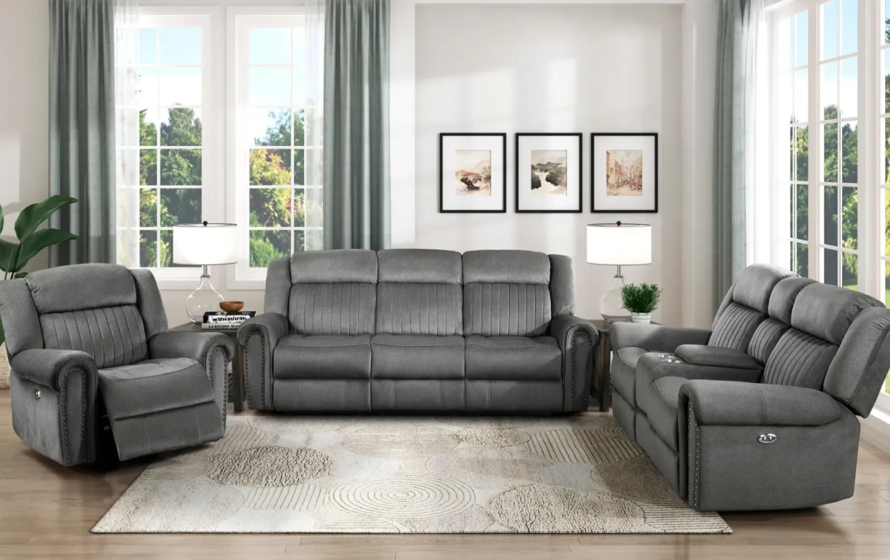 Fashion American Furniture Galleries Brennen Power Double Reclining Love Seat