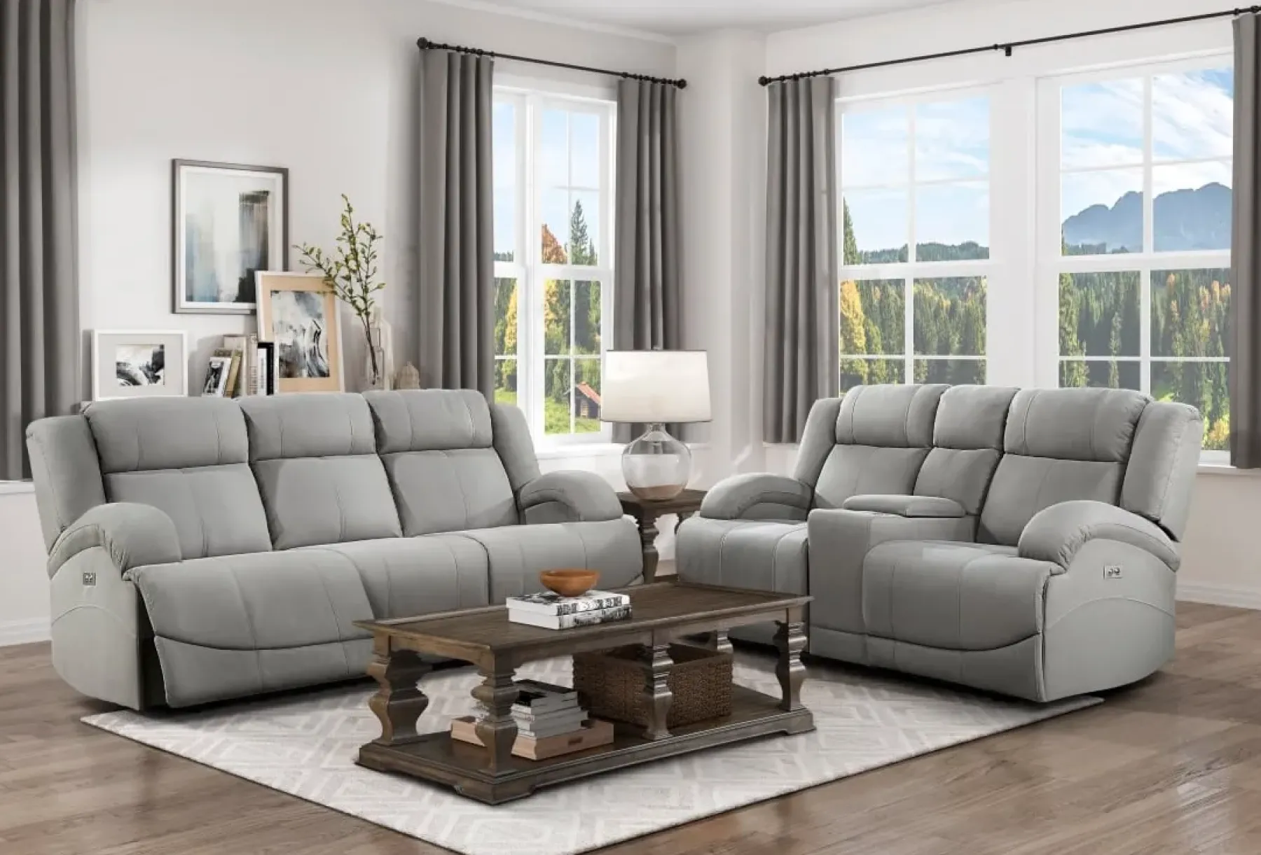 Clearance American Furniture Galleries Camryn 2-Piece Power Reclining Living Room Set