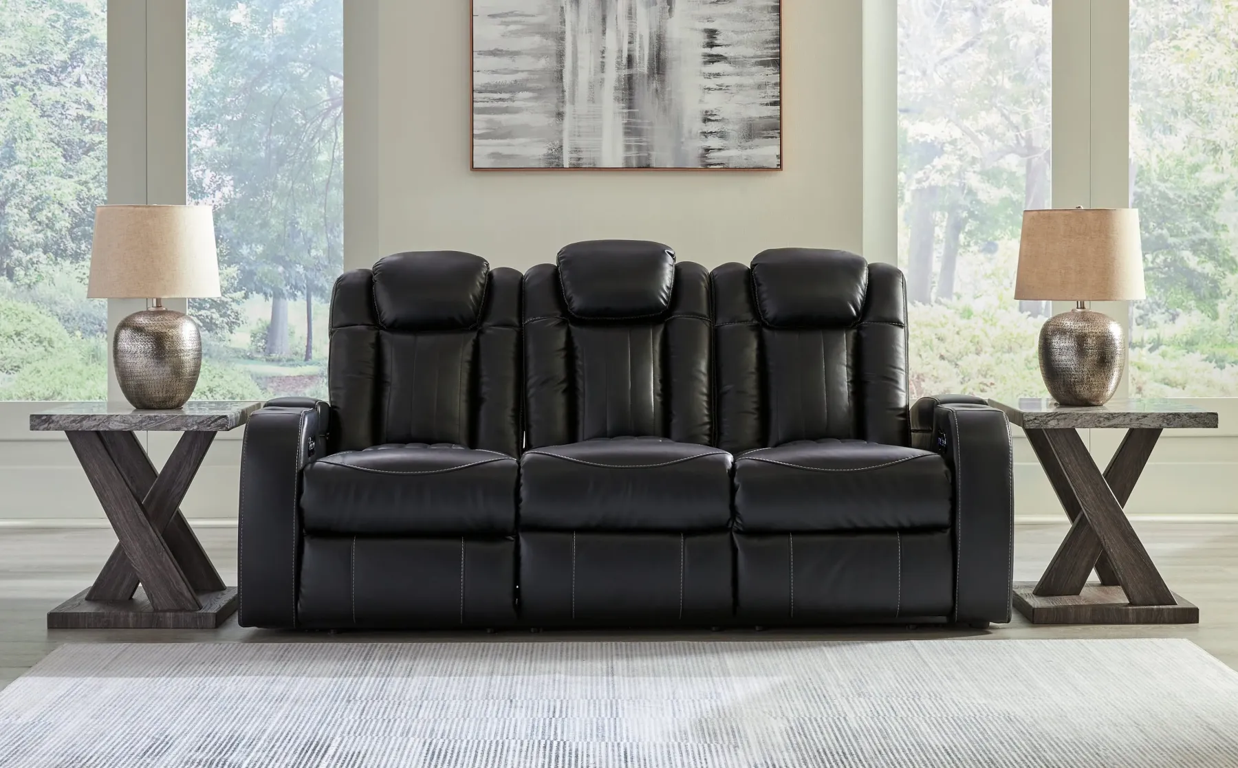 Online American Furniture Galleries Caveman Den Pwr Rec Sofa With Adj Headrest