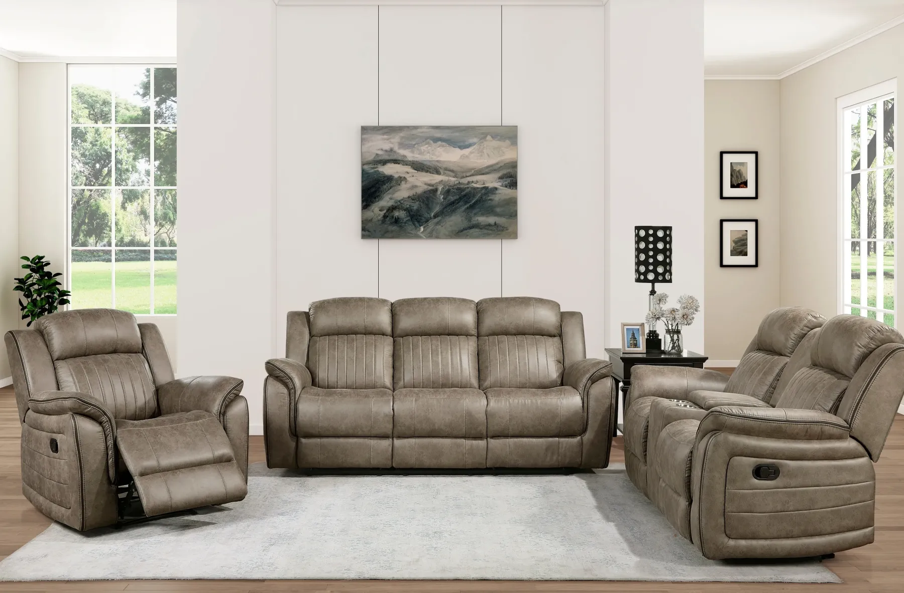 Online American Furniture Galleries Centeroak Double Reclining Sofa