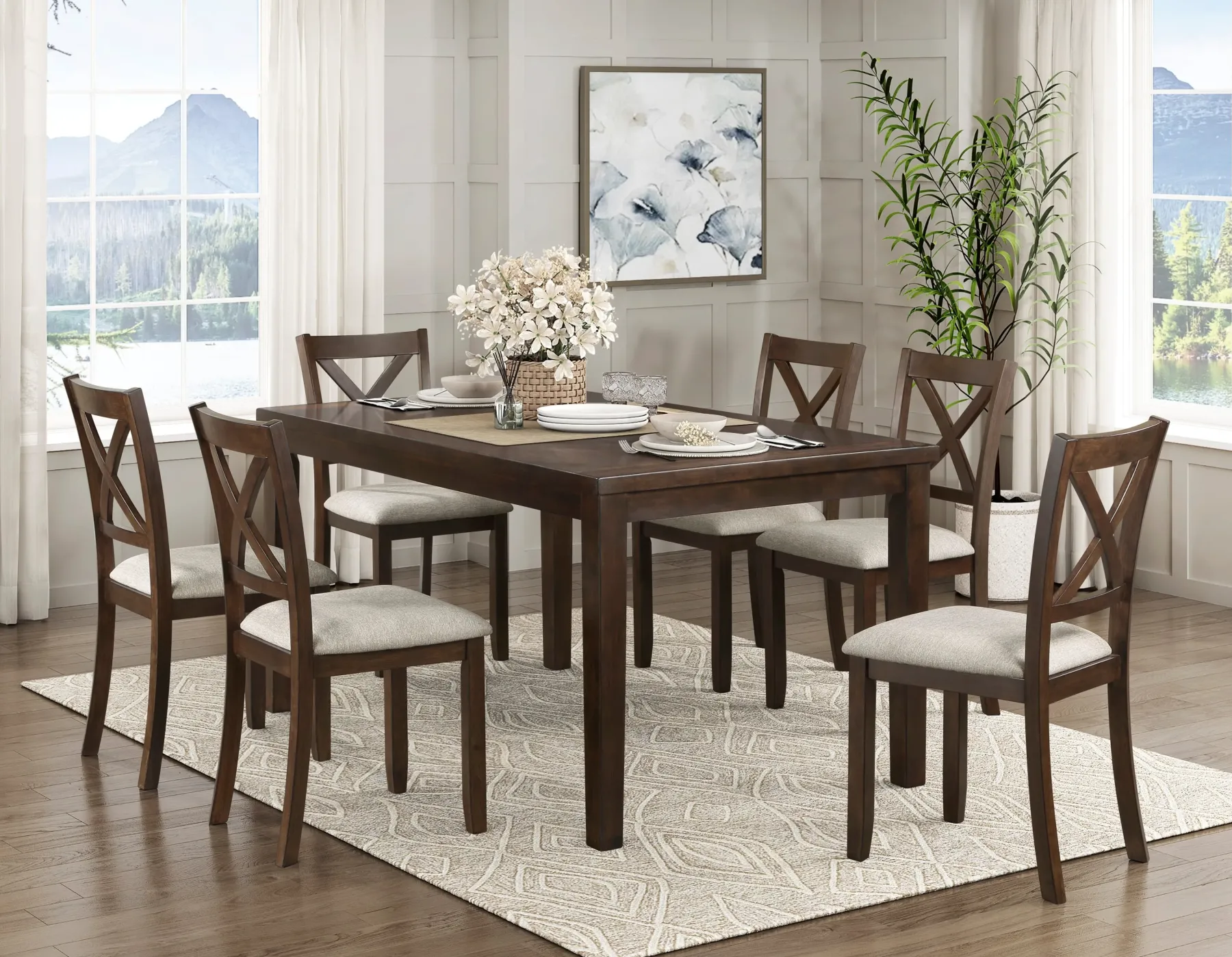 Sale American Furniture Galleries Challis 7-Piece Dining Set