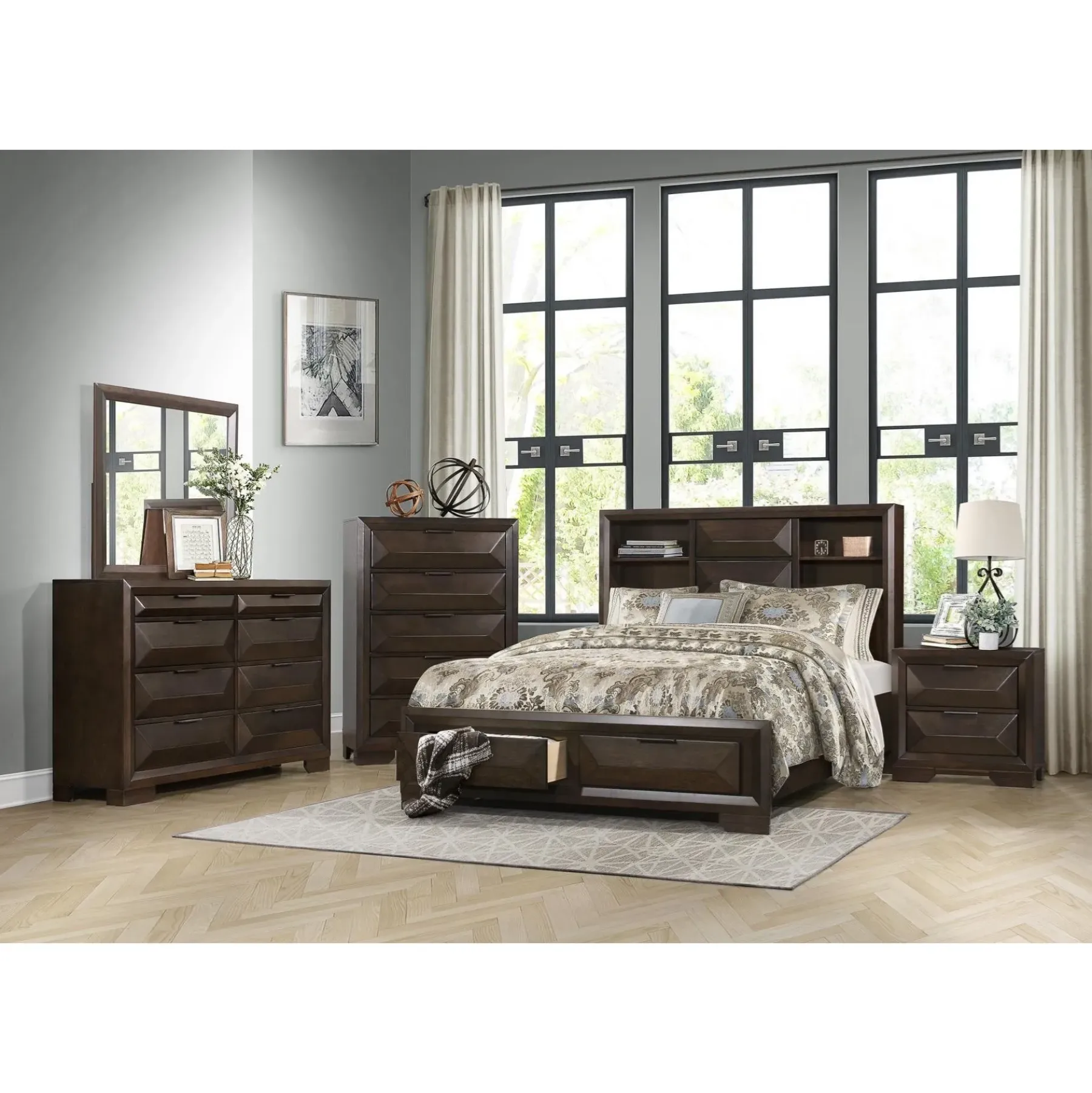 Outlet American Furniture Galleries Chesky 6-Piece Queen Storage Bedroom Set