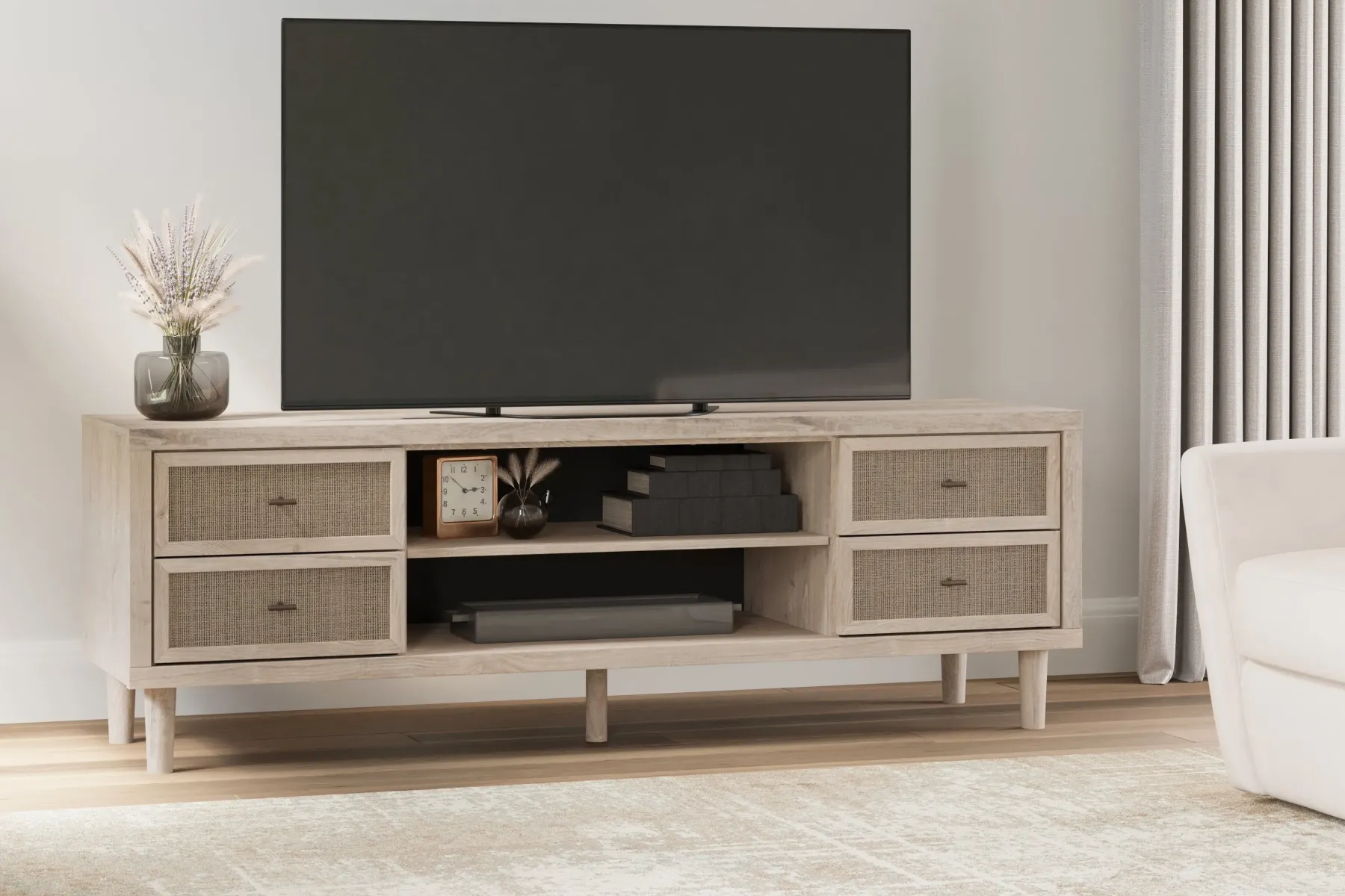 Discount American Furniture Galleries Cielden XL TV Stand W/ Fireplace Option
