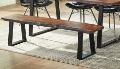 New American Furniture Galleries Ditman Ditman Live Edge Wood Dining Bench
