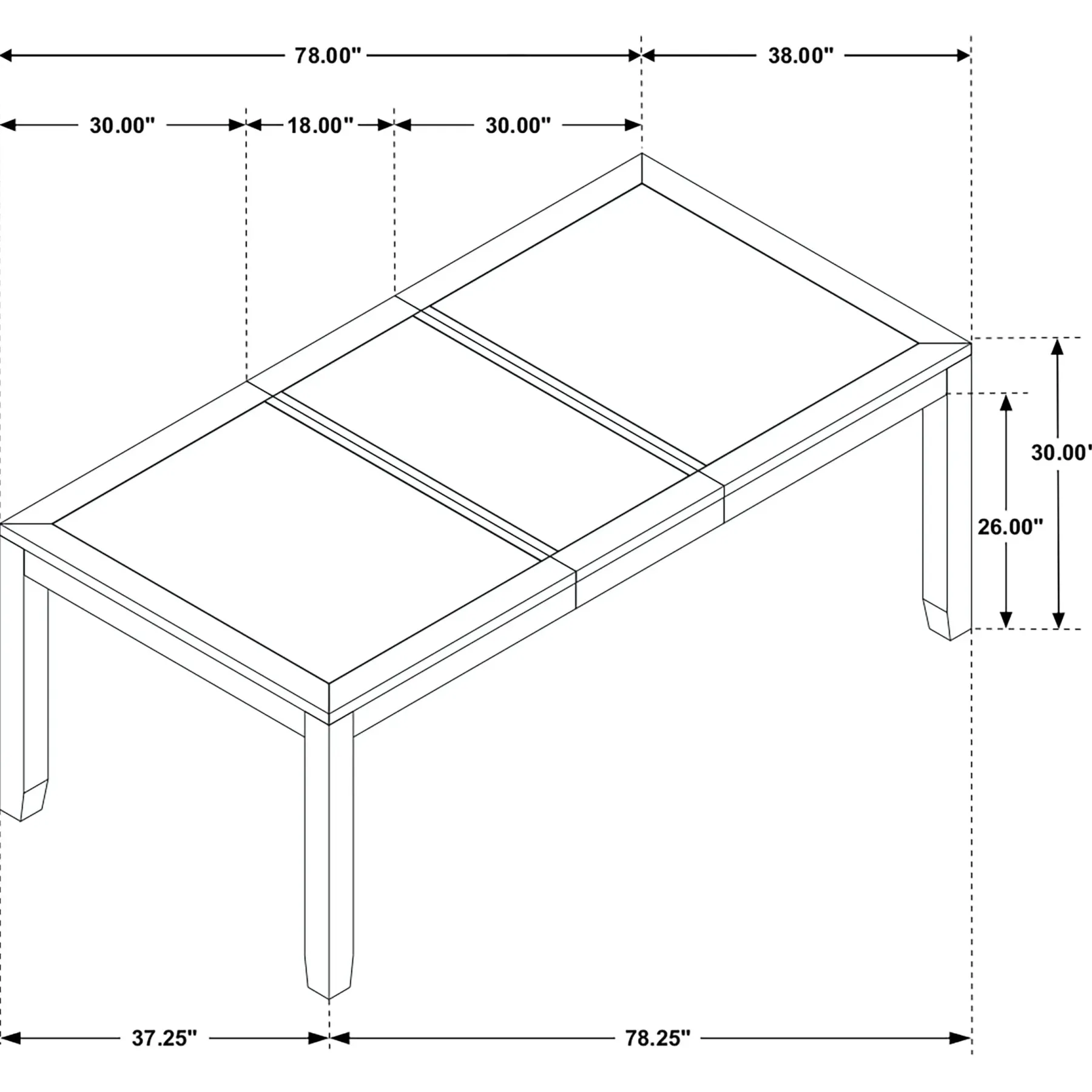 Discount American Furniture Galleries Elodie 78-inch Extension Leaf Dining Table