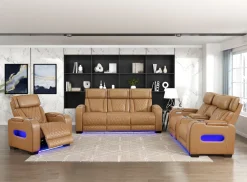 Clearance American Furniture Galleries Fairway Dual Power Reclining Loveseat