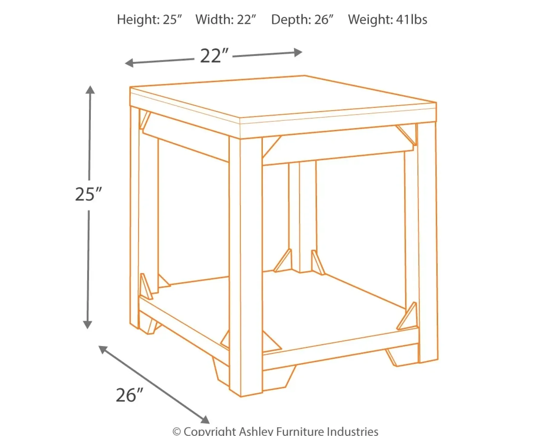 Clearance American Furniture Galleries Fregine Rectangular End Table