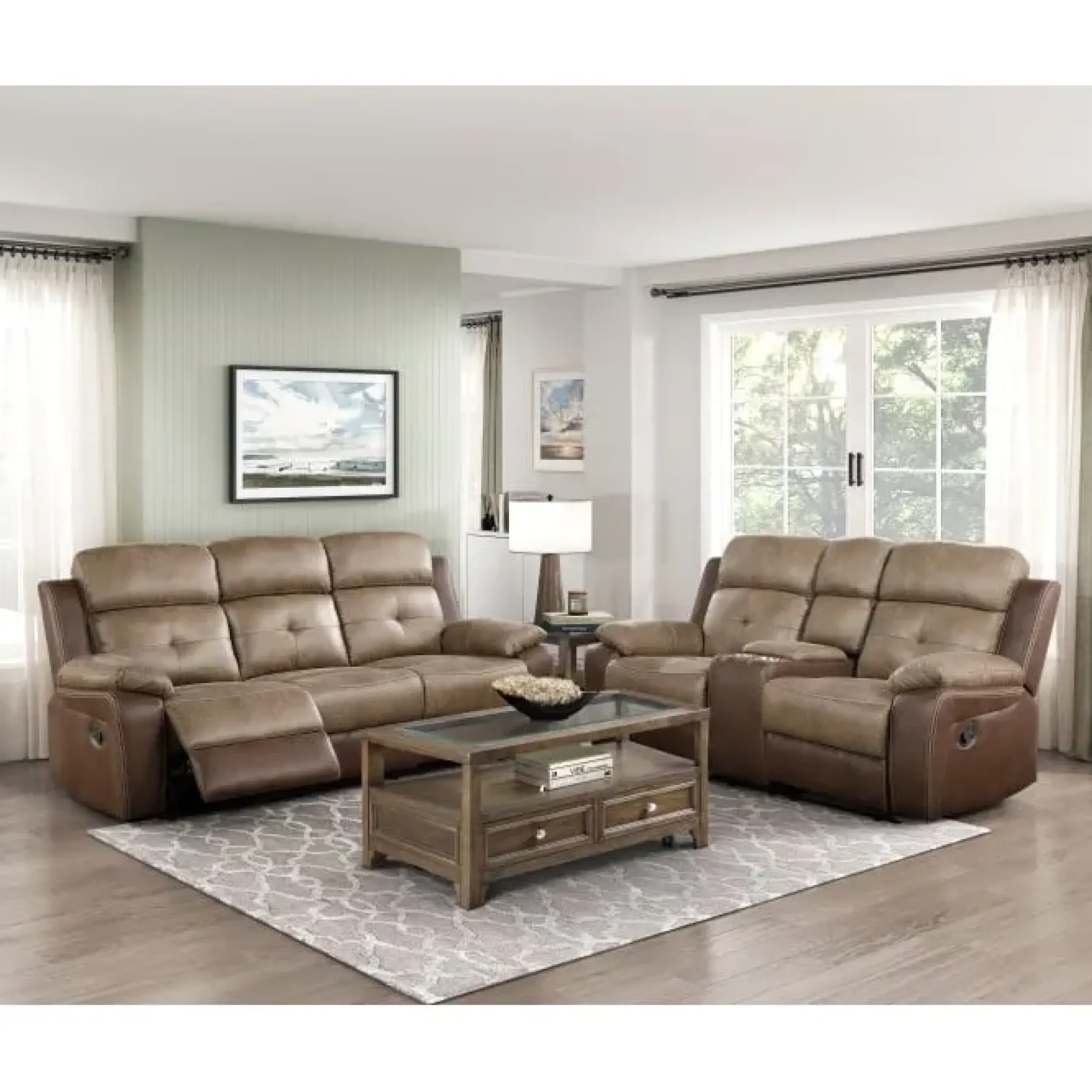Online American Furniture Galleries Glendale Double Reclining Sofa