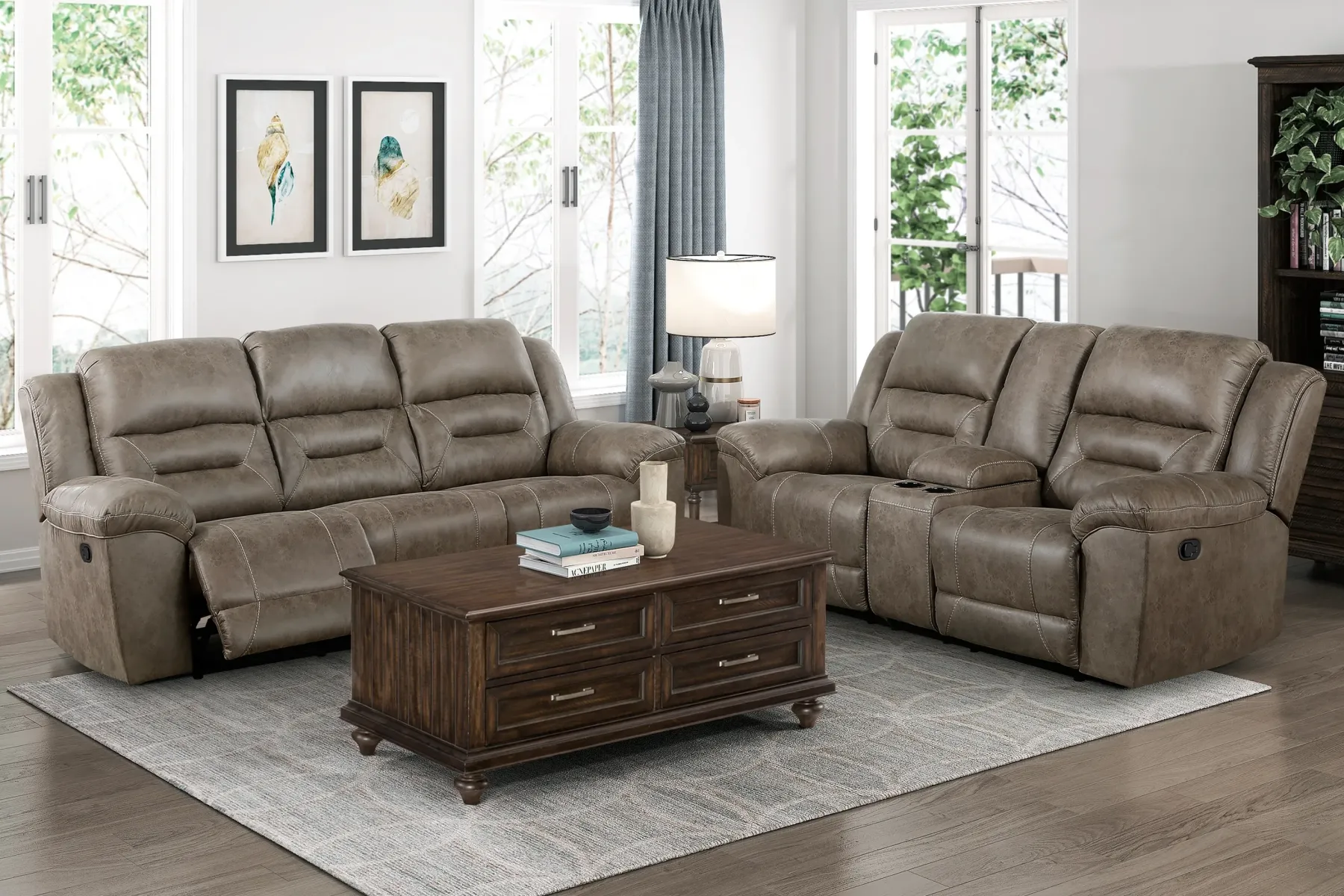 Outlet American Furniture Galleries Hazen Double Reclining Sofa