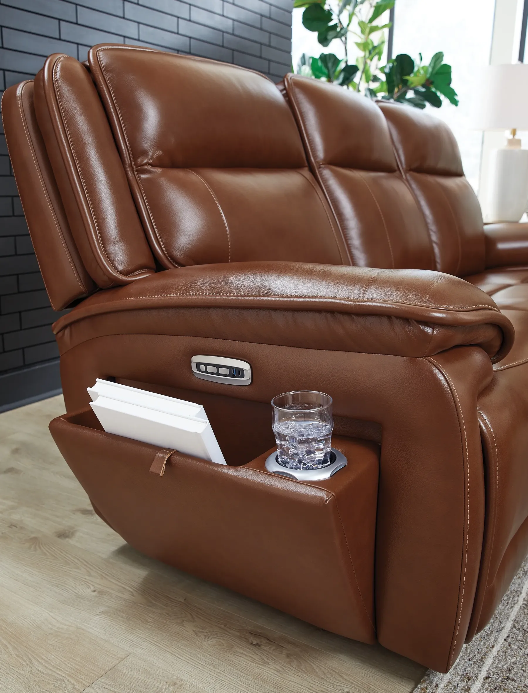 New American Furniture Galleries Healy Pier Pwr Rec Sofa With Adj Headrest