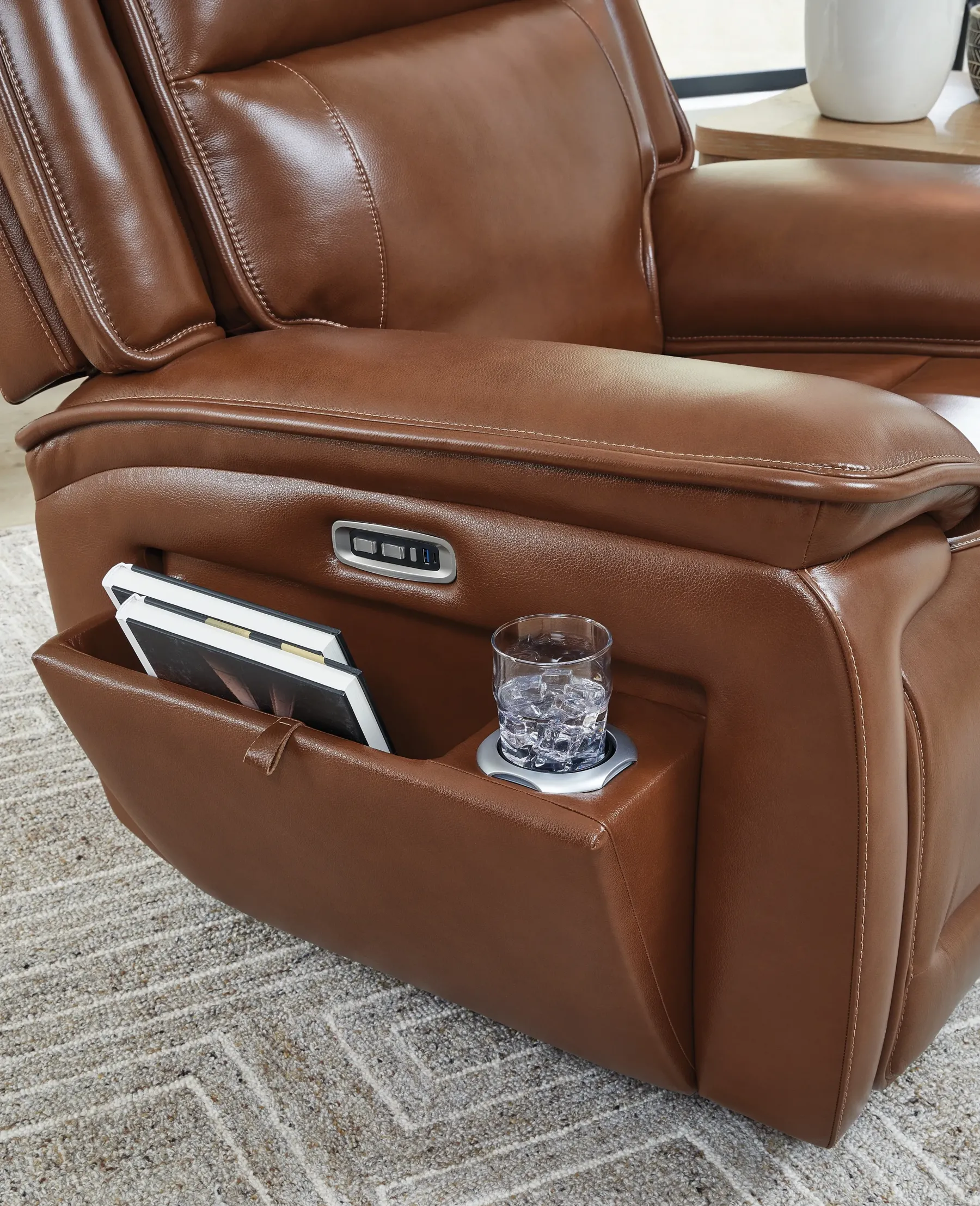 Sale American Furniture Galleries Healy Pier Pwr Recliner/Adj Headrest