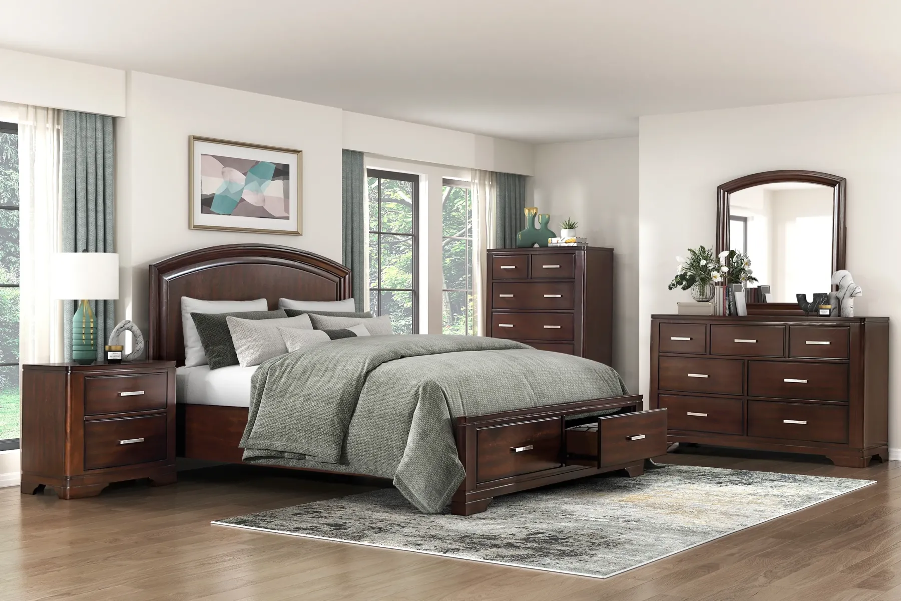 New American Furniture Galleries Hudson 6-Piece Full Storage Bedroom Set