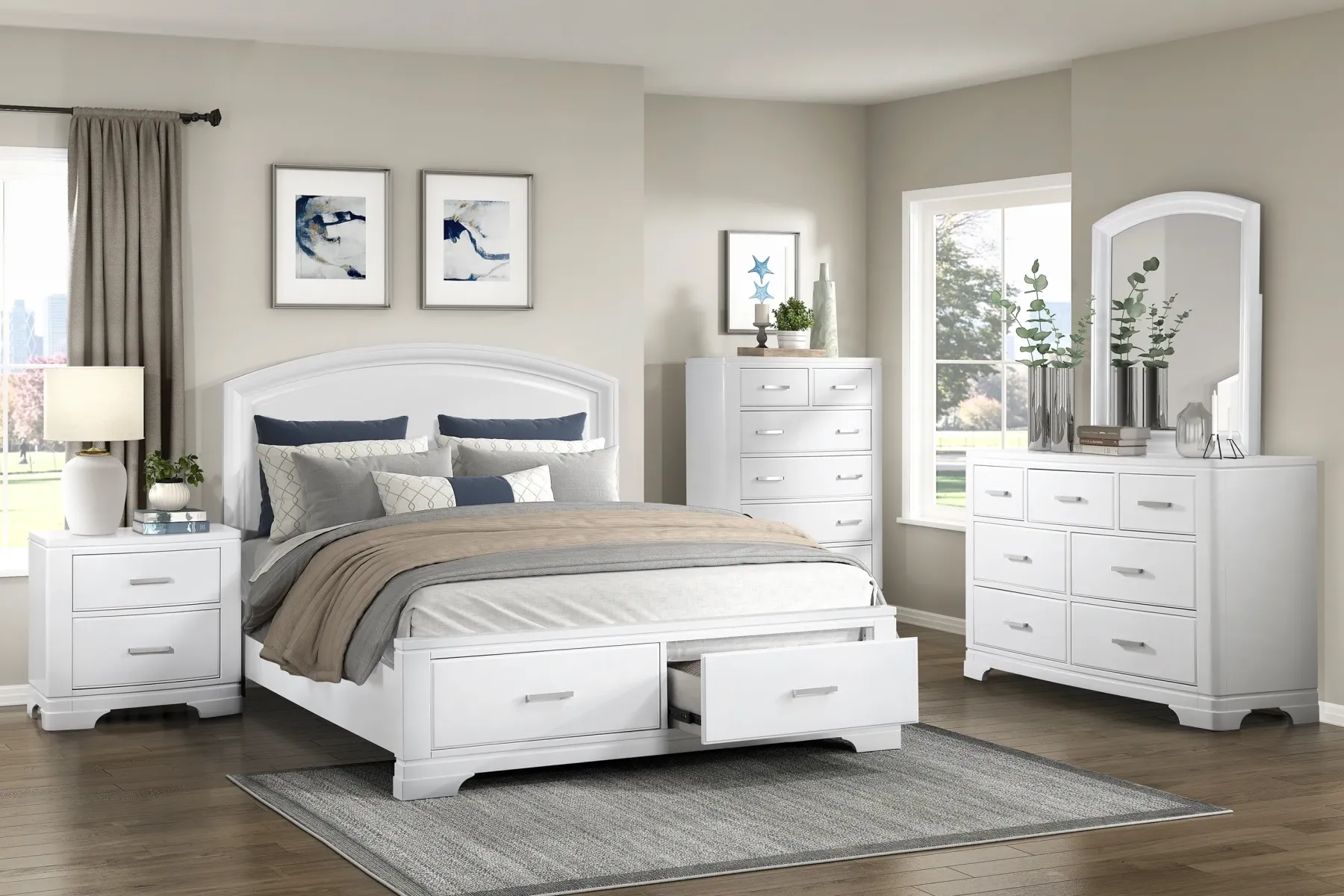 Outlet American Furniture Galleries Hudson 6-Piece Queen Storage Bedroom Set