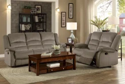 Best American Furniture Galleries Jarita Double Manual Reclining Sofa