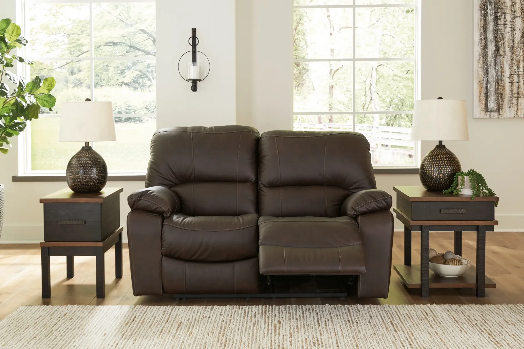 New American Furniture Galleries Leesworth Reclining Power Loveseat