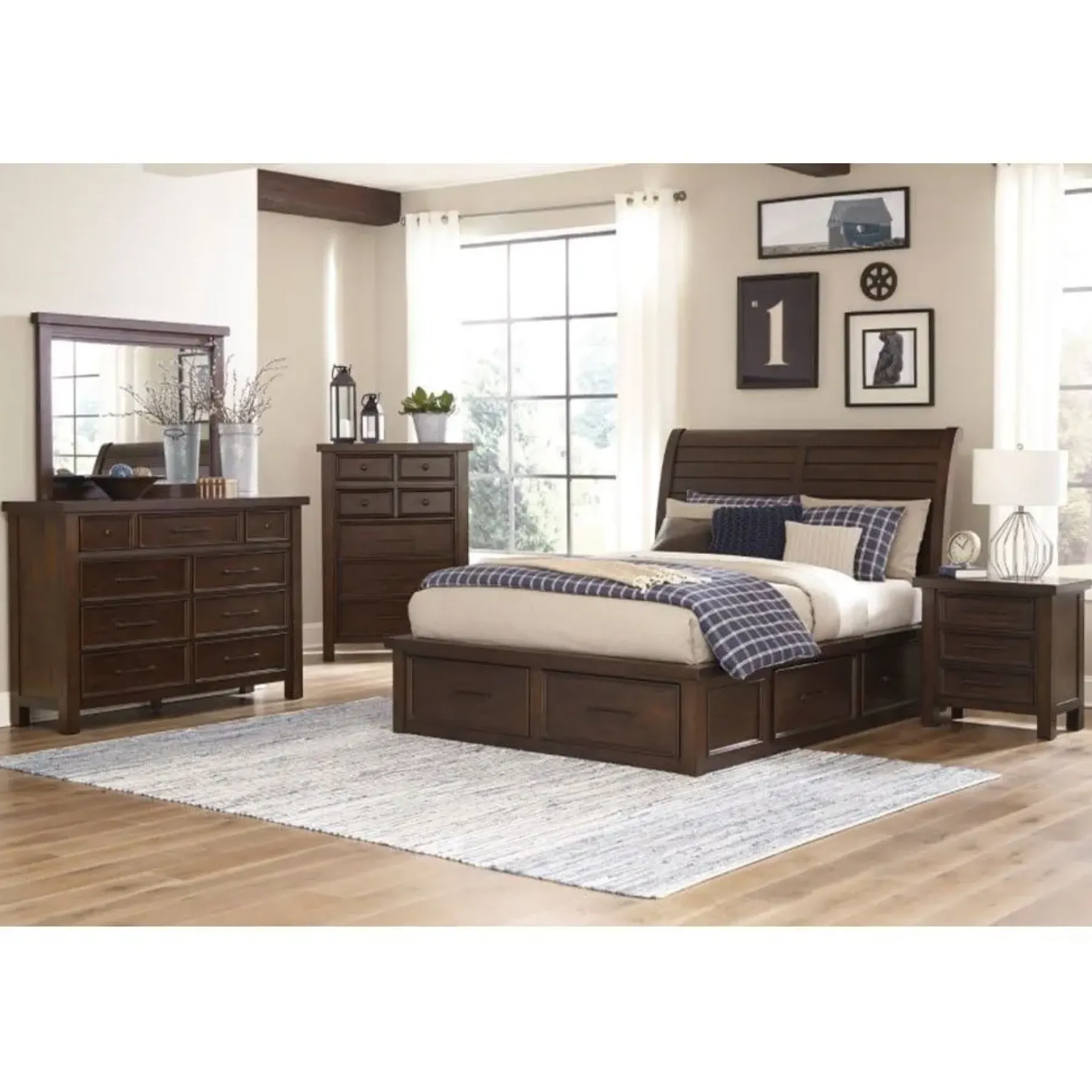 Discount American Furniture Galleries Logandale 6-Piece Queen Storage Bedroom Set