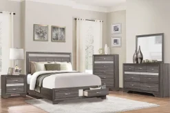 New American Furniture Galleries Luster 6-Piece Queen Storage Bedroom Set