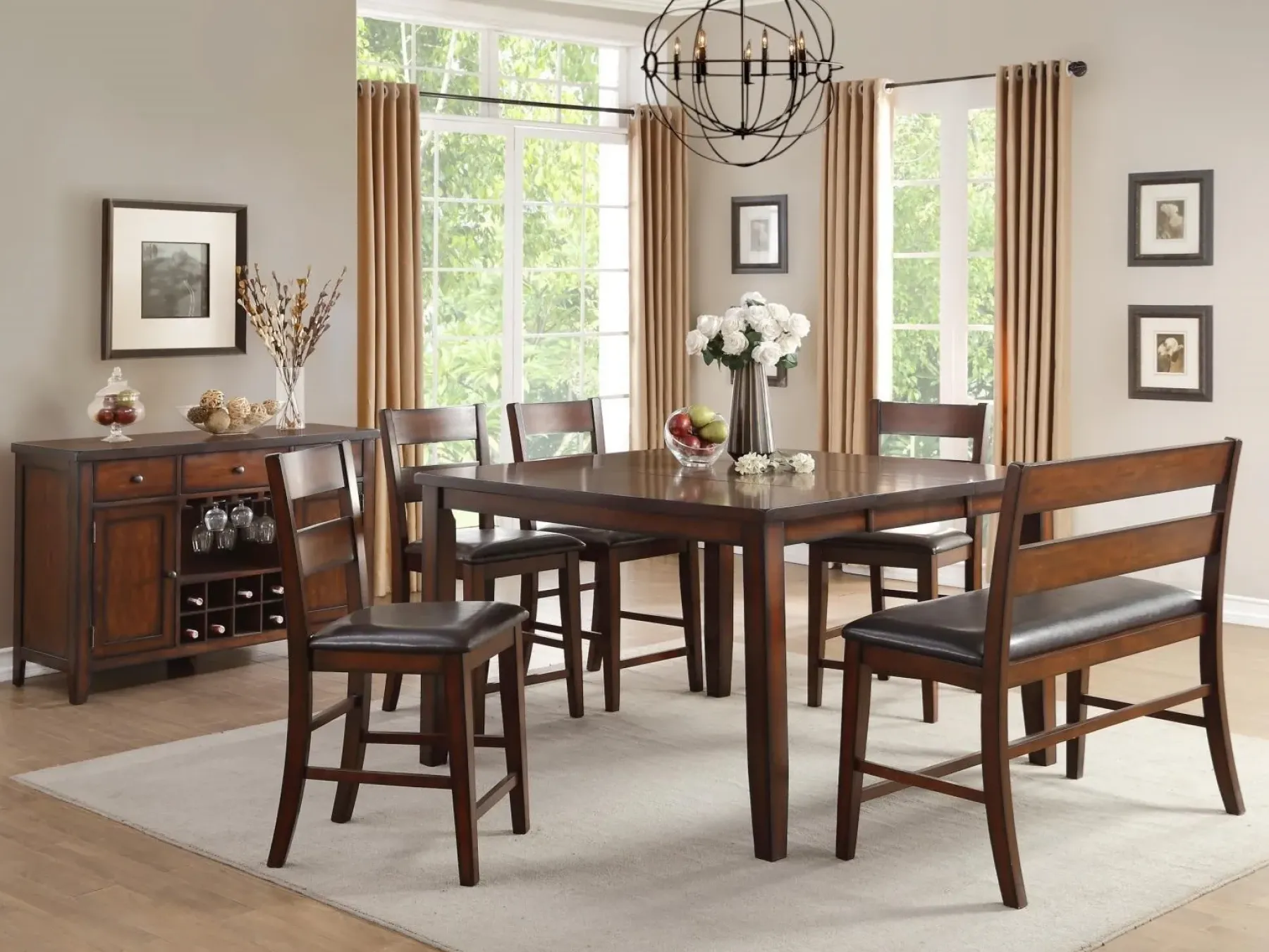 Fashion American Furniture Galleries Mantello 5-Piece Counter Height Set