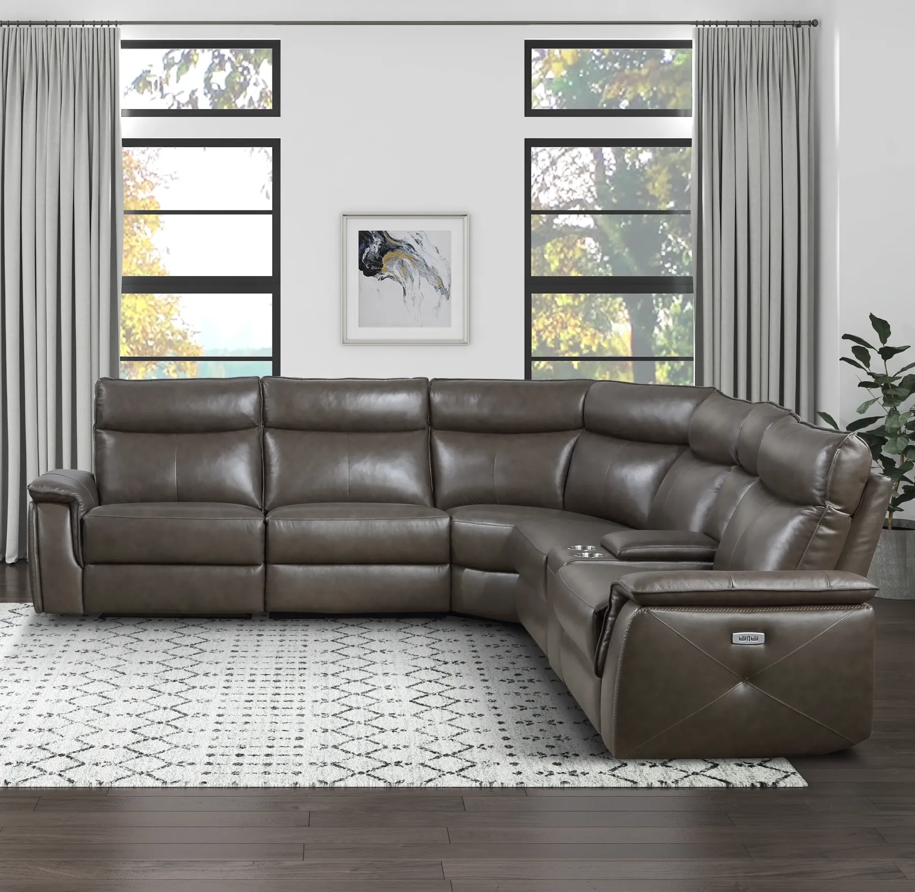 New American Furniture Galleries Maroni 6-Piece Modular Power Reclining Sectional