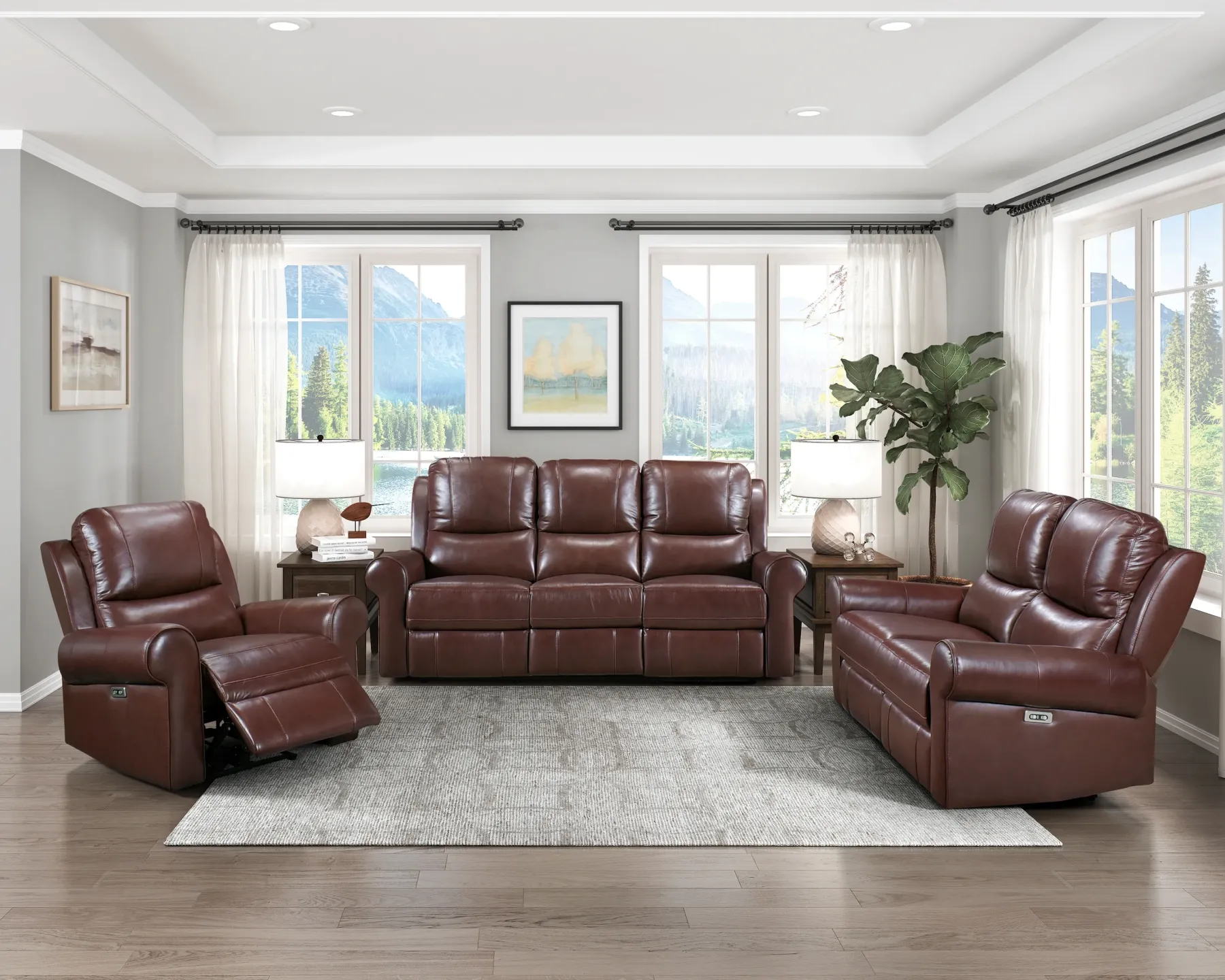 Online American Furniture Galleries McCall Power Double Reclining Sofa