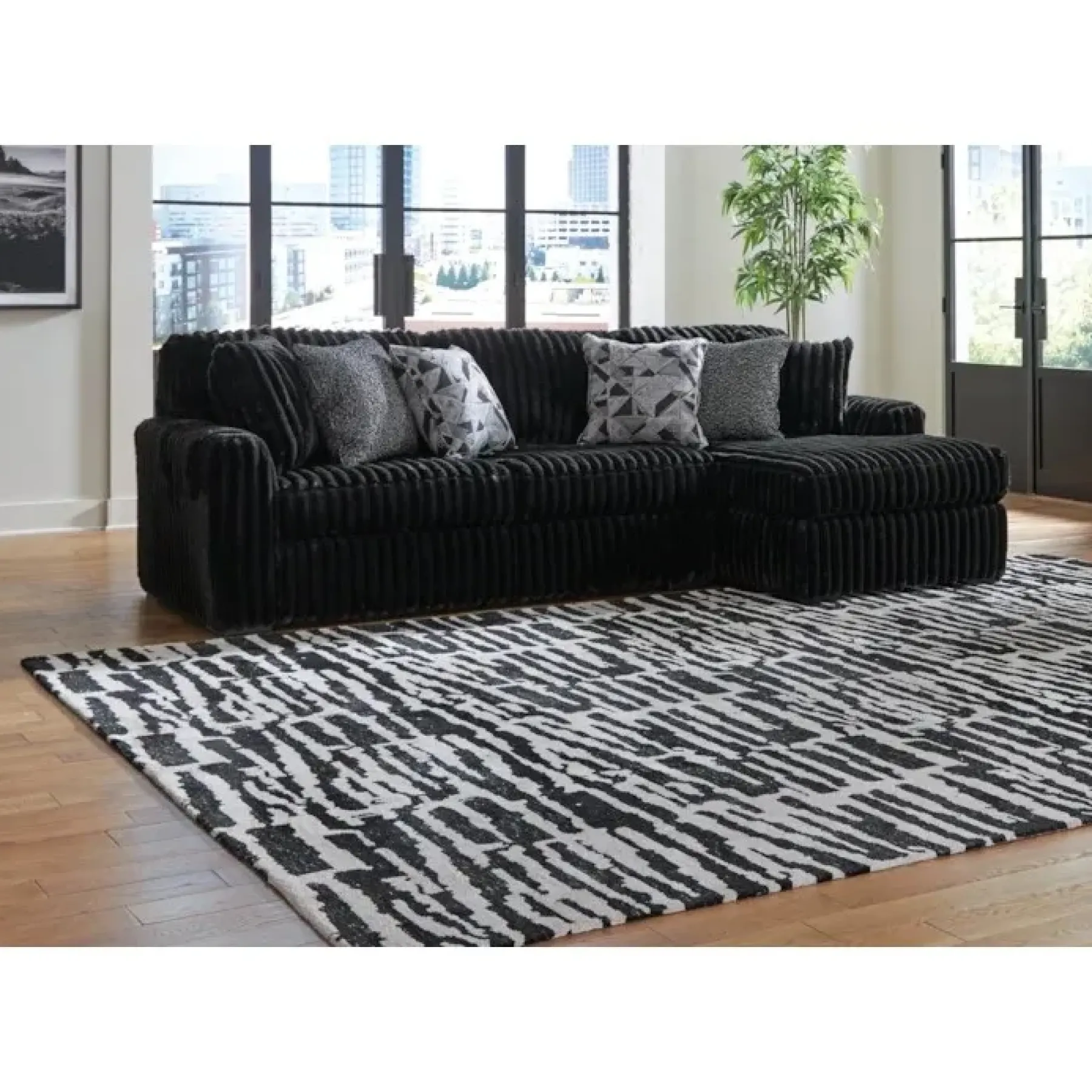 Fashion American Furniture Galleries Midnight-Madness 2-Piece Sectional Sofa with Chaise