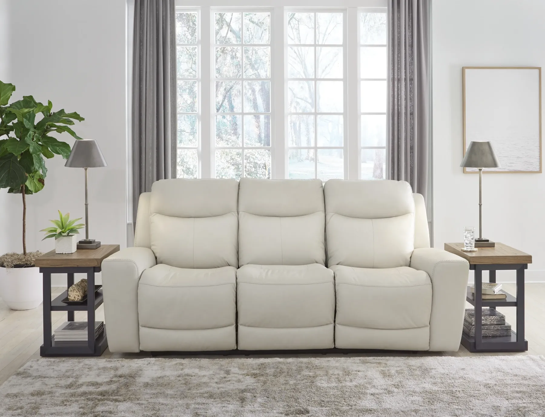 New American Furniture Galleries Mindanao Pwr Rec Sofa With Adj Headrest