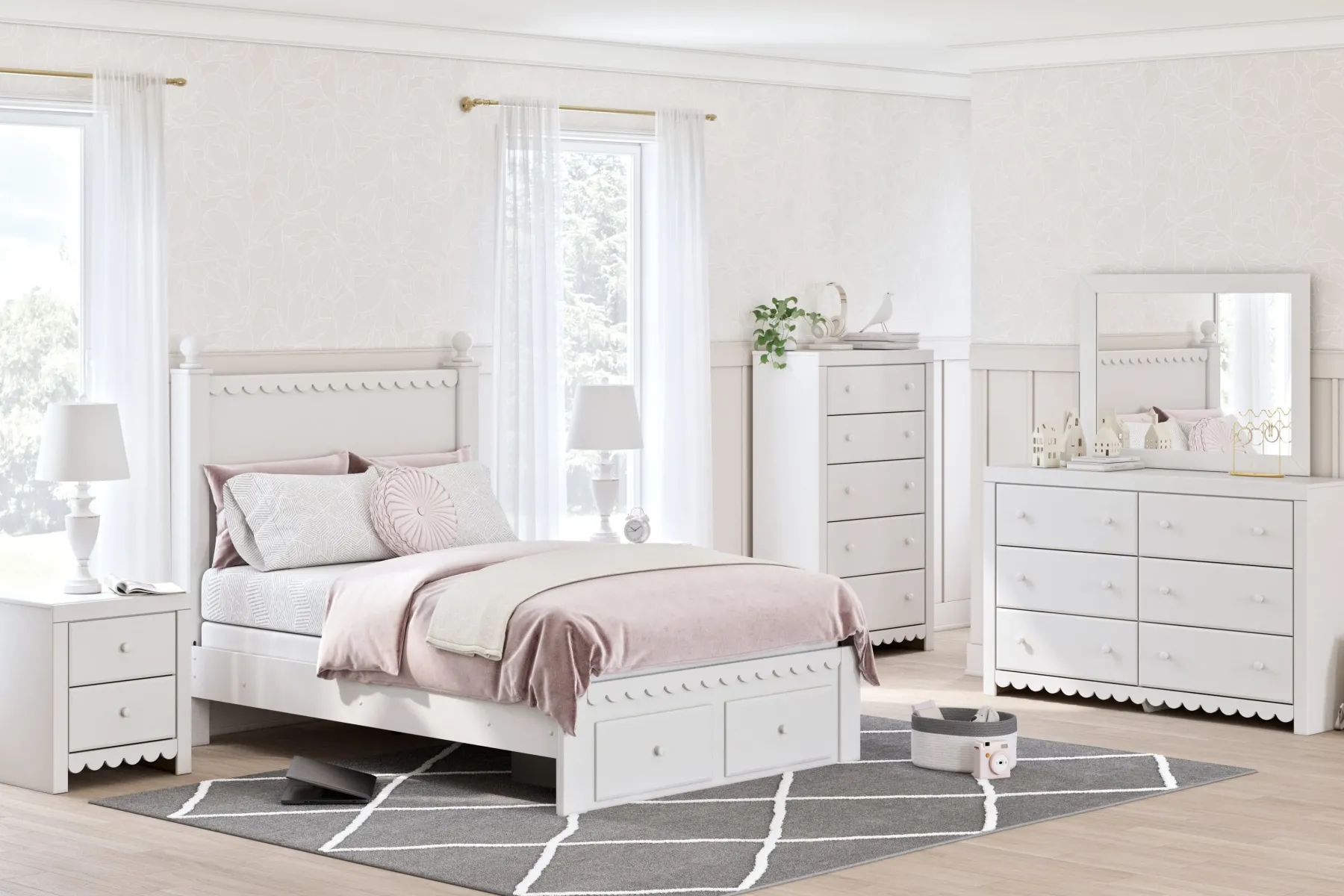 New American Furniture Galleries Mollviney Bedroom Mirror