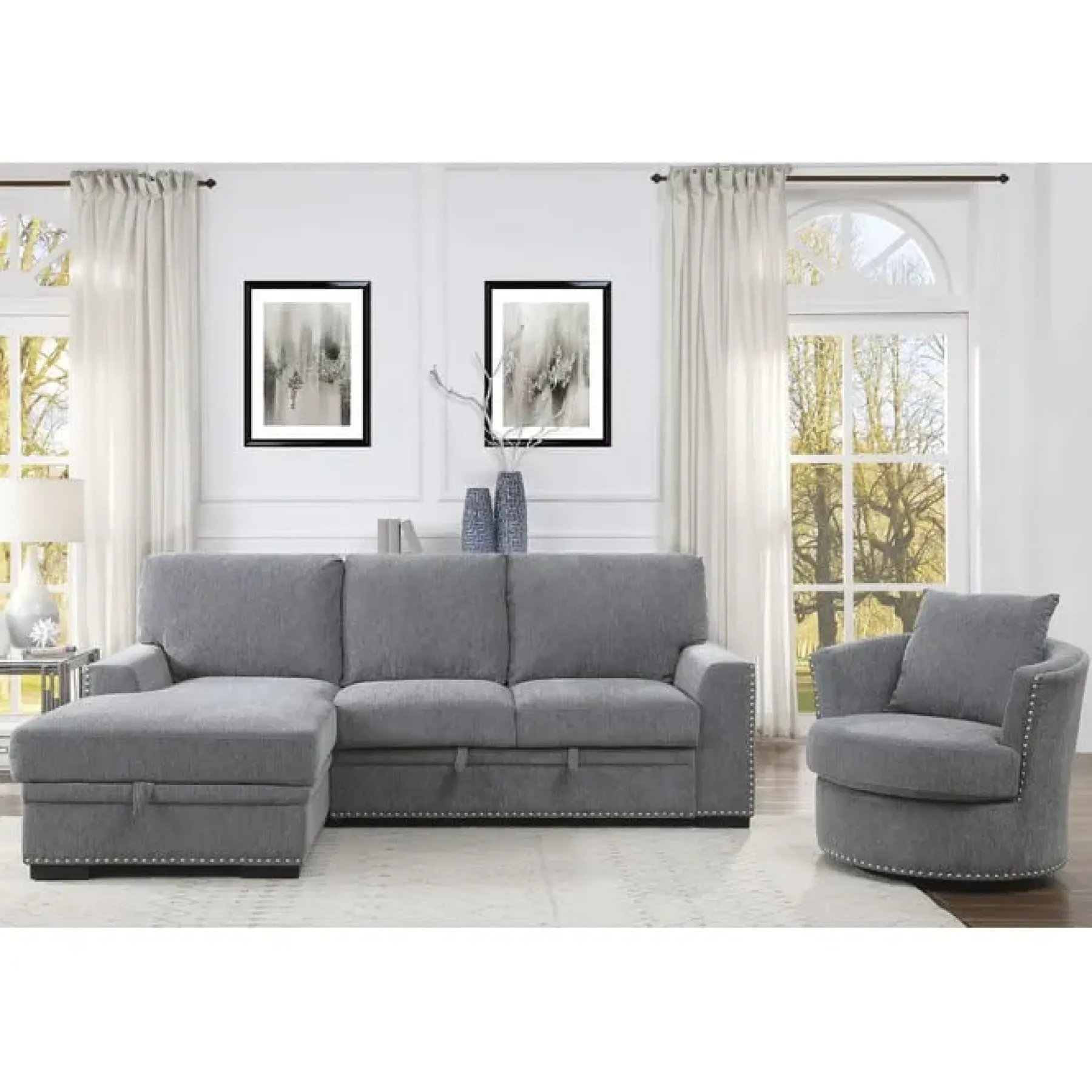 Discount American Furniture Galleries Morelia Barrel Swivel Chair