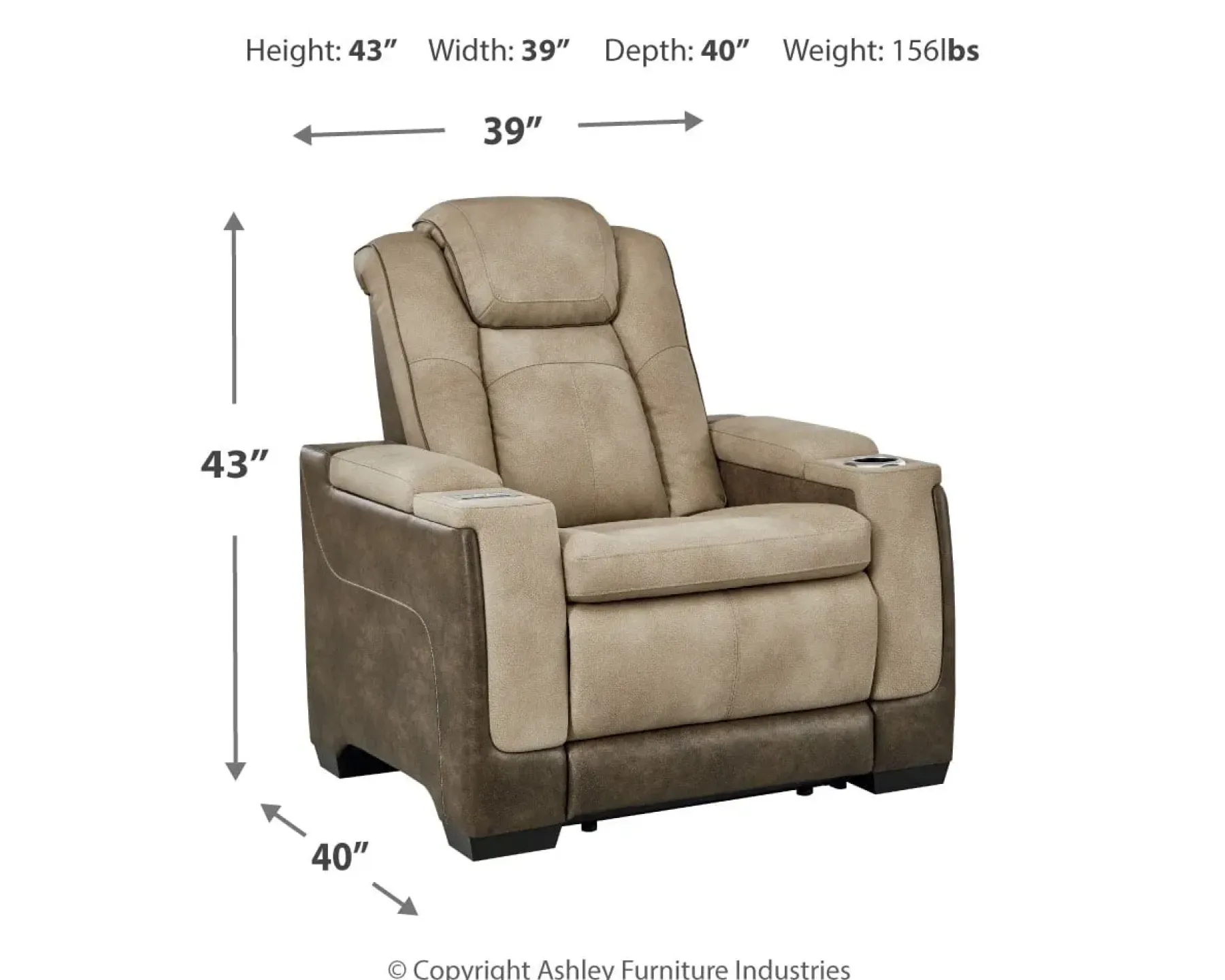 Hot American Furniture Galleries Next-Gen DuraPella Pwr Recliner/Adj Headrest