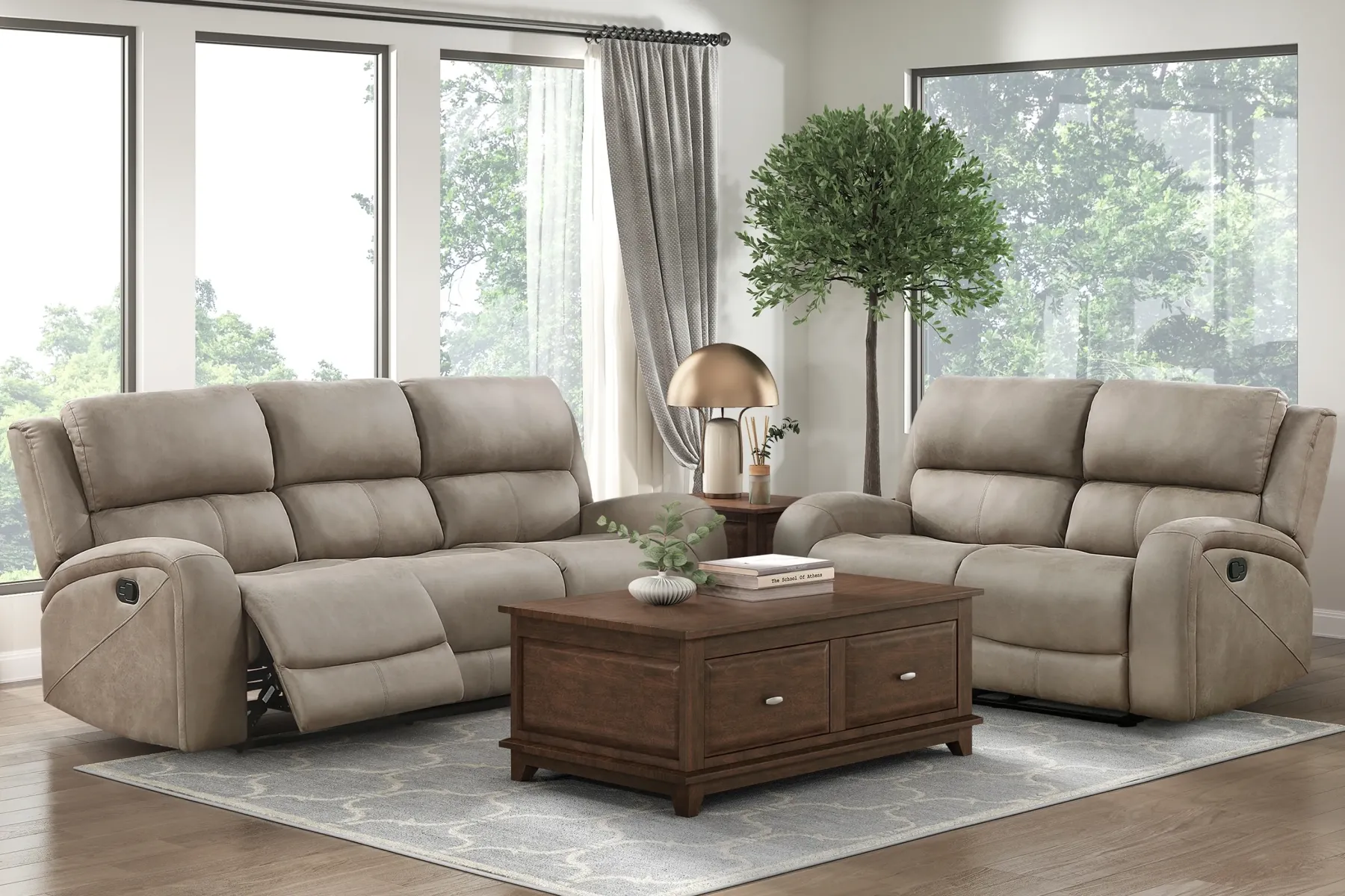 Best American Furniture Galleries Pagosa Double Reclining Sofa