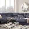 Clearance American Furniture Galleries 62 6-Piece Power Reclining Chaise Sectional