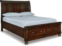 Sale American Furniture Galleries Porter Queen Sleigh Bed with 2 Storage Drawers