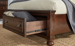 Sale American Furniture Galleries Porter Queen Sleigh Bed with 2 Storage Drawers