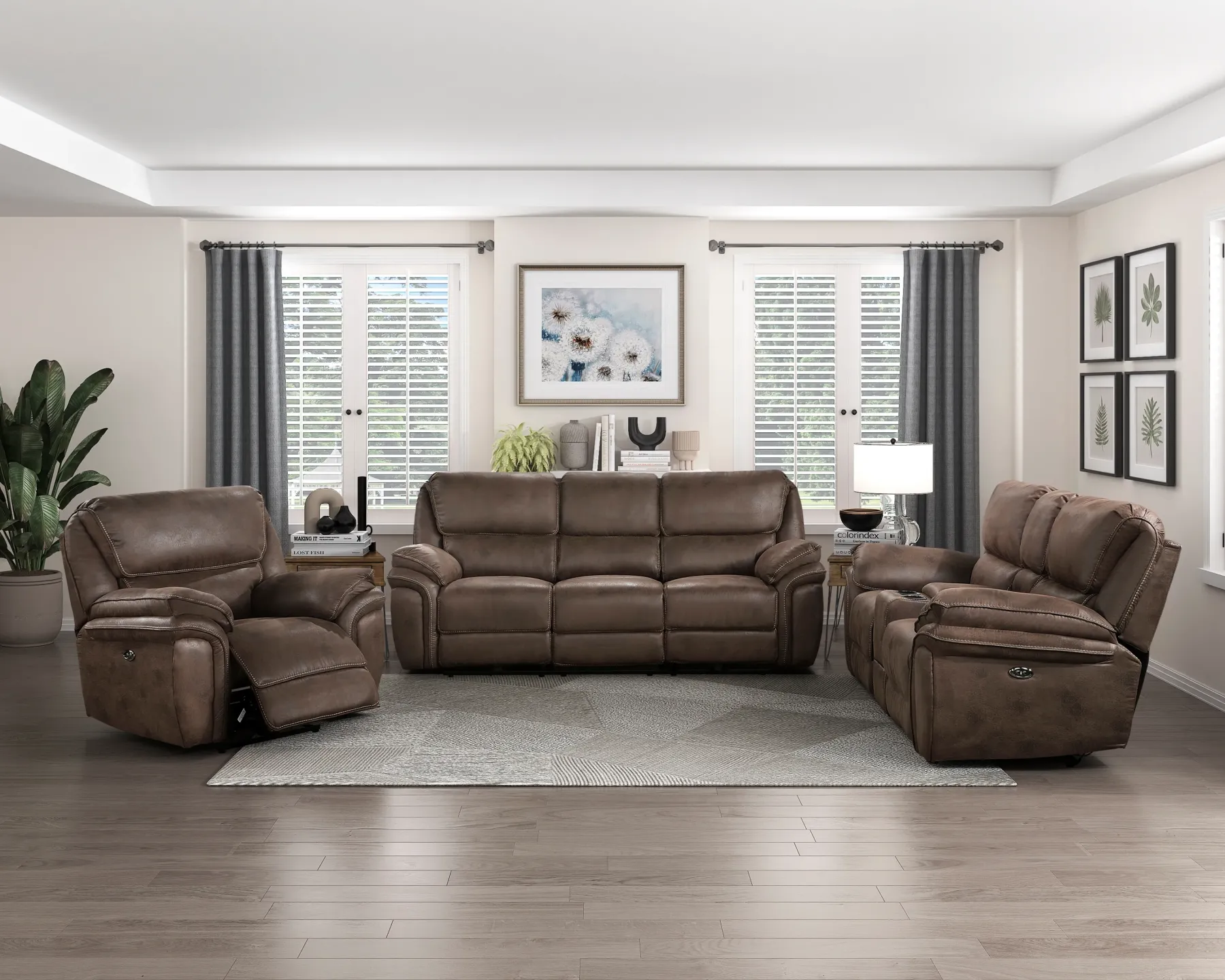 New American Furniture Galleries Proctor Dual Power Reclining Sofa